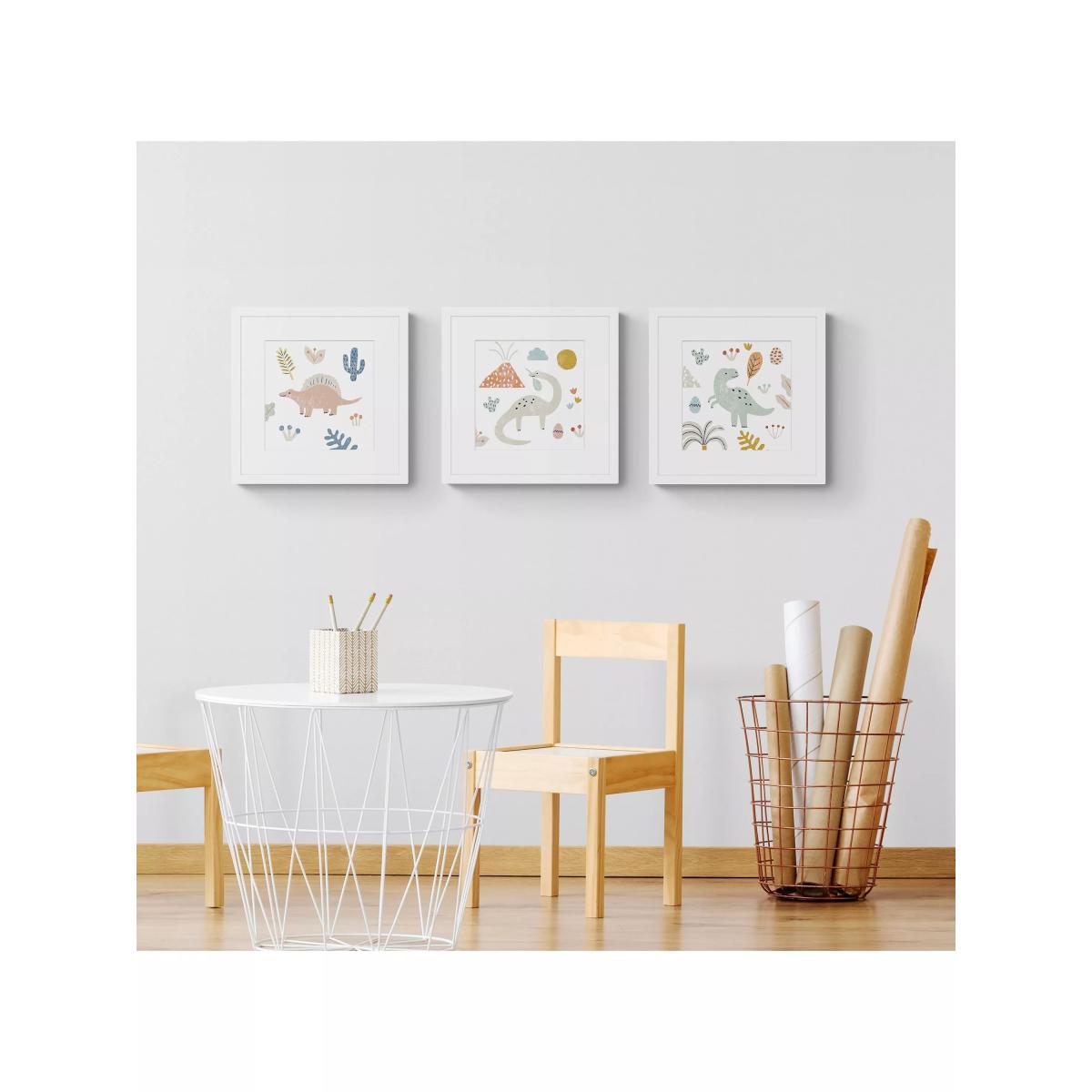 John Lewis Baby Dino Desert Wall Art Gallery Set, Set of 3, 20 x 20cm – image 2