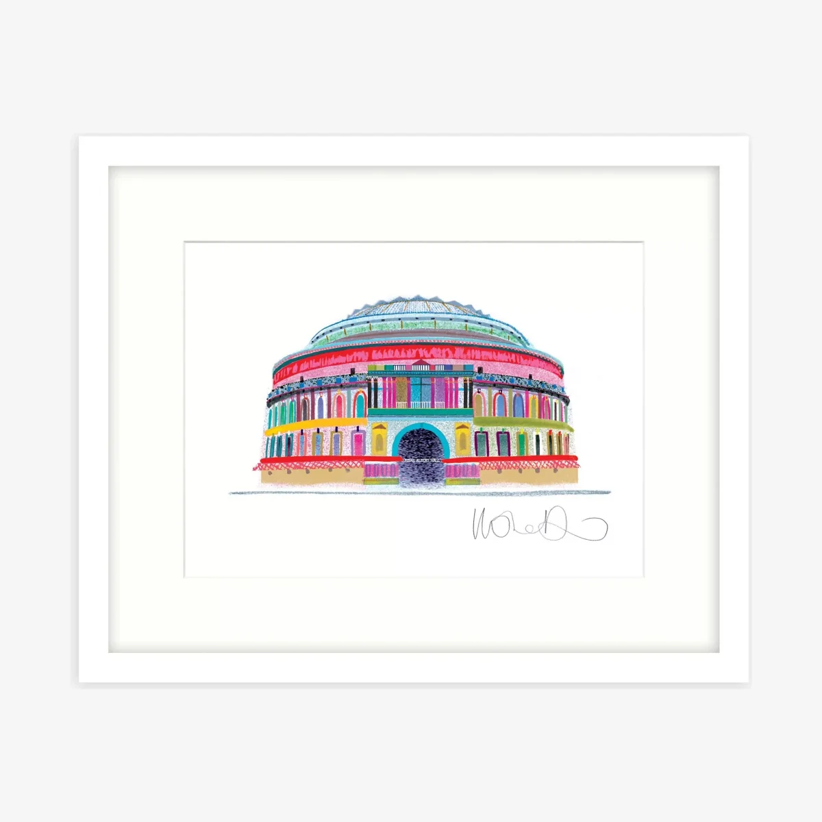 Ilona Drew - 'Royal Albert Hall' London Framed Print & Mount, 43.5 x 53.5cm, Multi