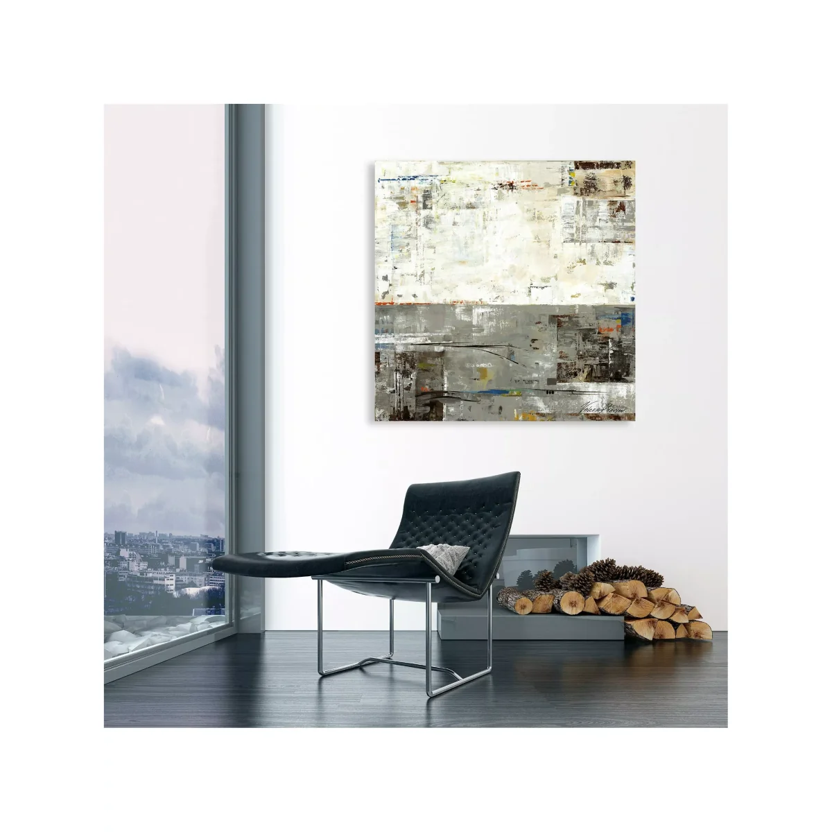 Valeria Mravyan - Zone II Canvas Print, 100 x 100cm, Grey – image 2