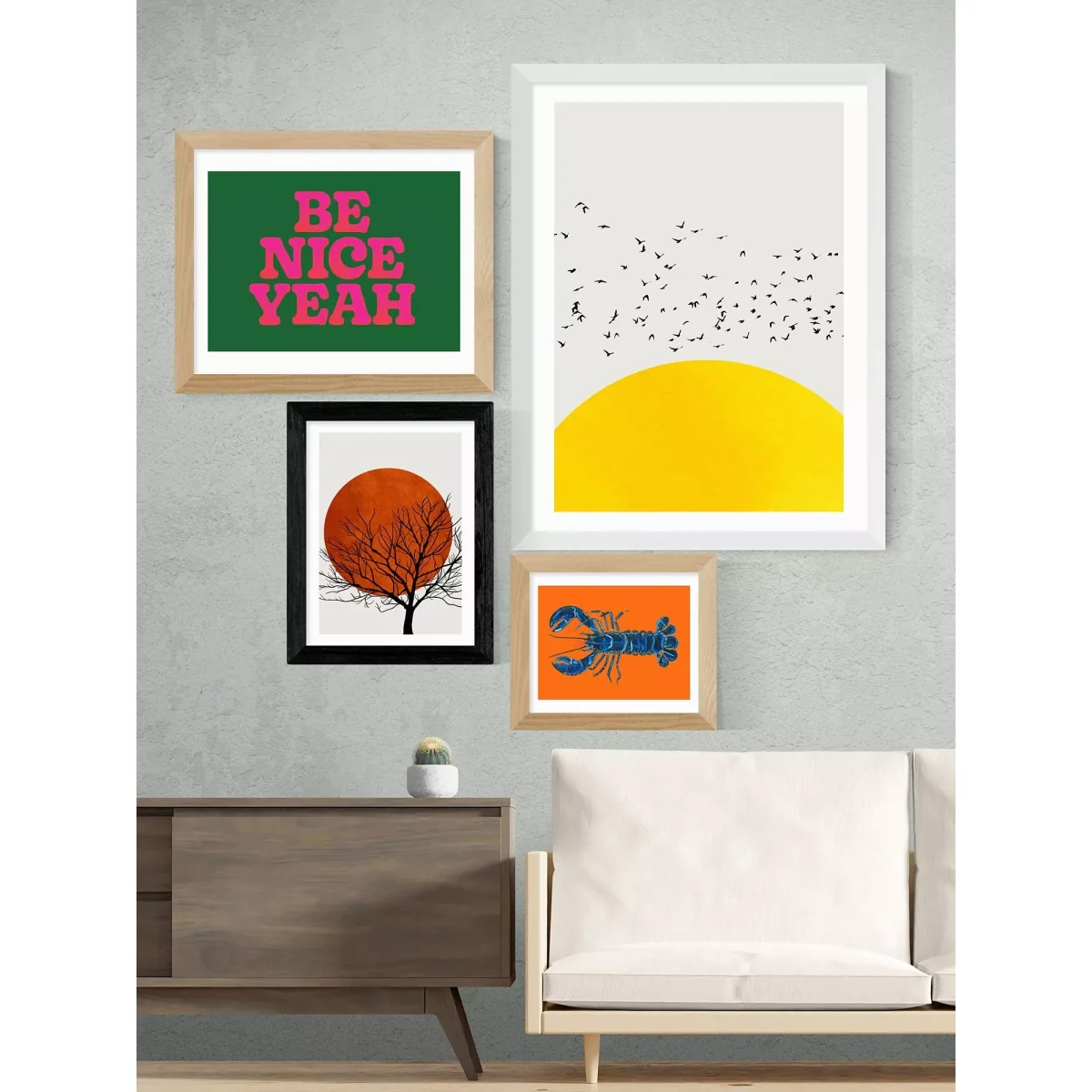 EAST END PRINTS Kubistika 'Warm Winter' Framed Print – image 2