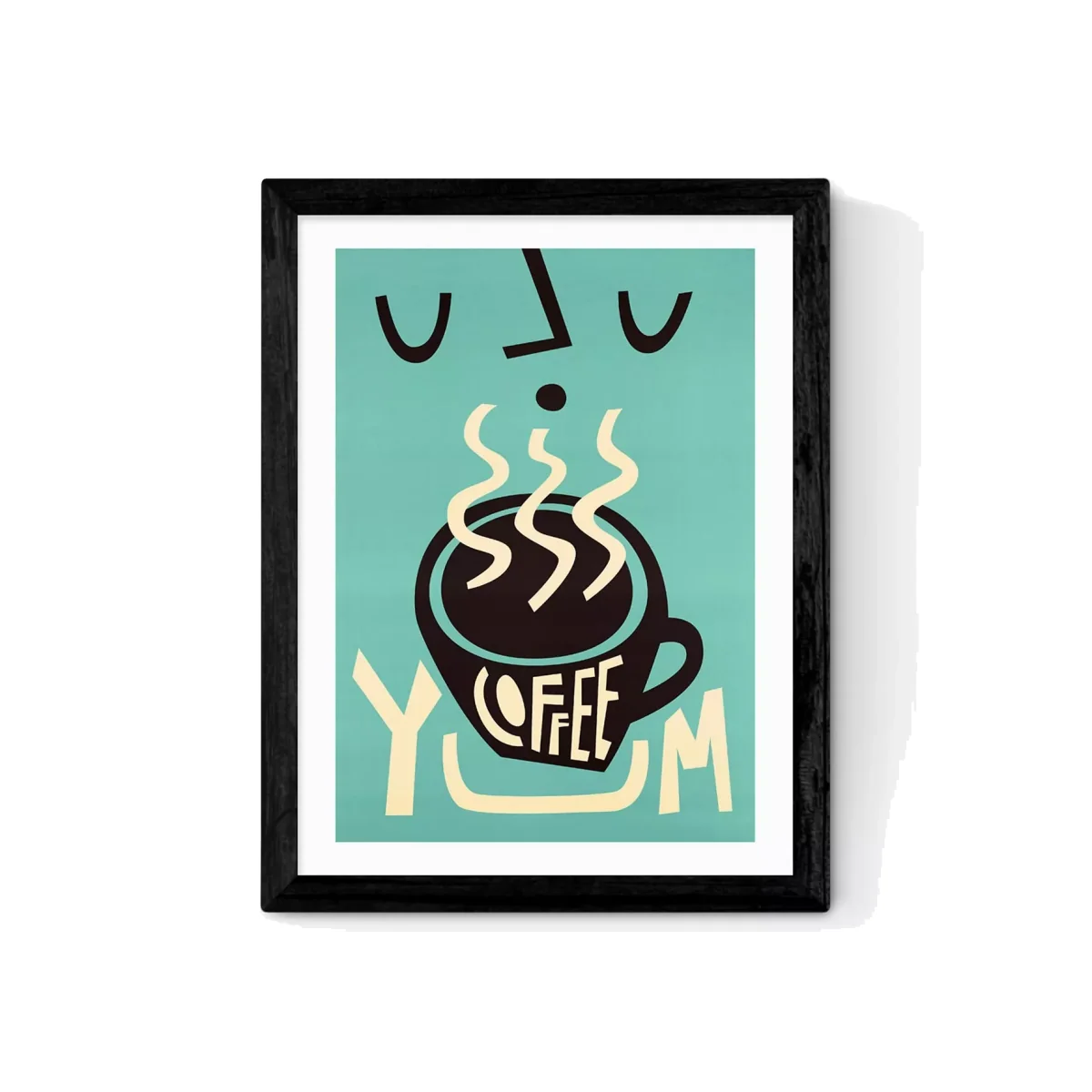 EAST END PRINTS Fox & Velvet 'Yum Coffee' Framed Print – image 1