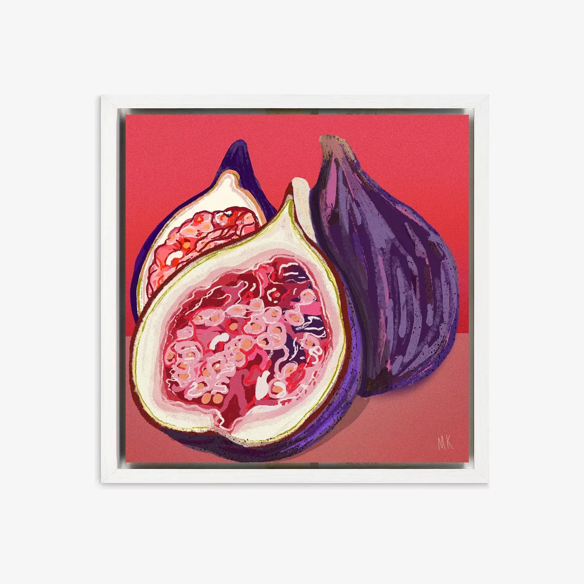 Meera Knowles - 'Fig' Framed Canvas Print, 34 x 34cm, Purple/Multi – image 1