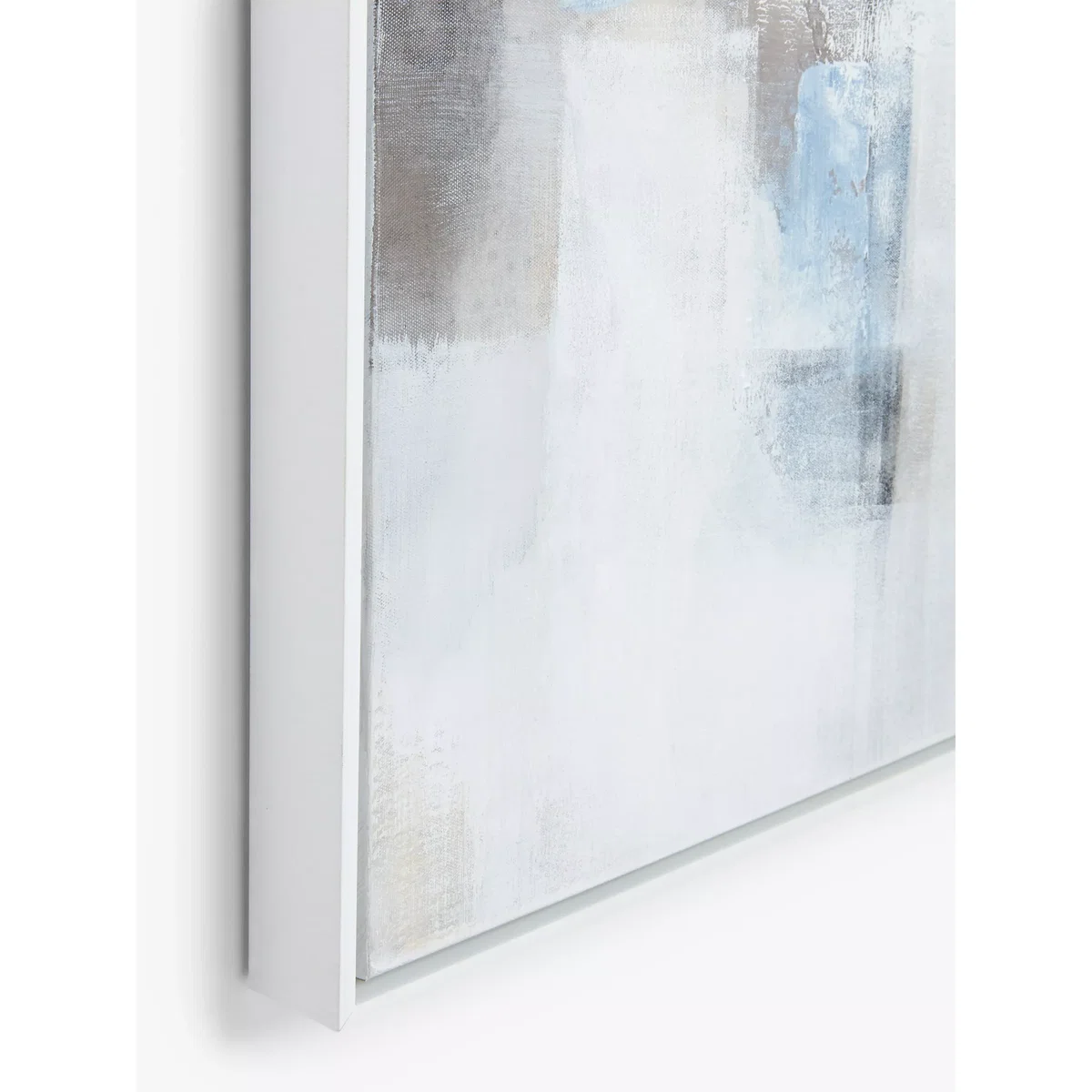 Tidal Rise - Hand-Painted Abstract Framed Canvas Print, 100 x 100cm, White/Grey – image 3