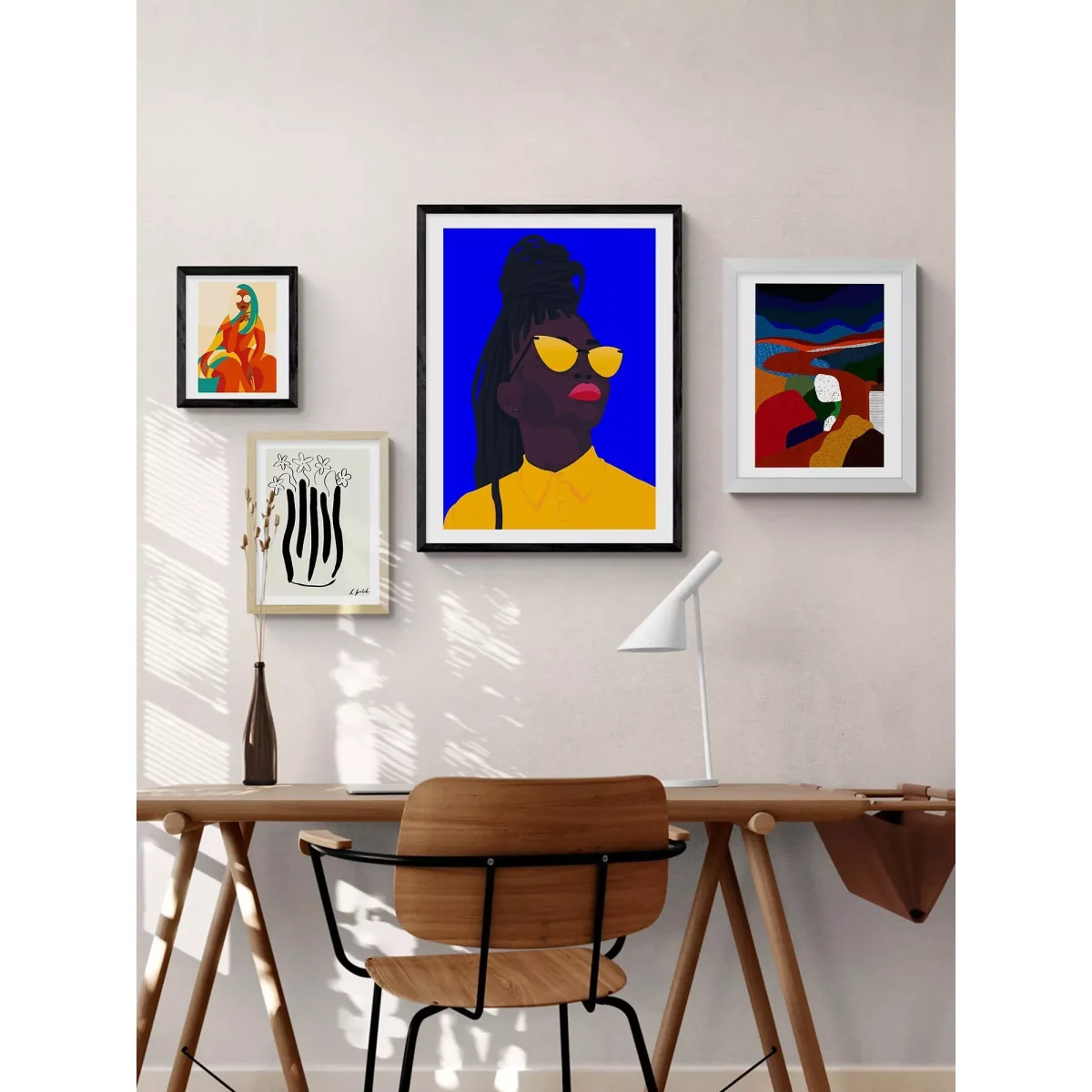 EAST END PRINTS Sofia Doudine 'Colorful Black' Framed Print – image 2