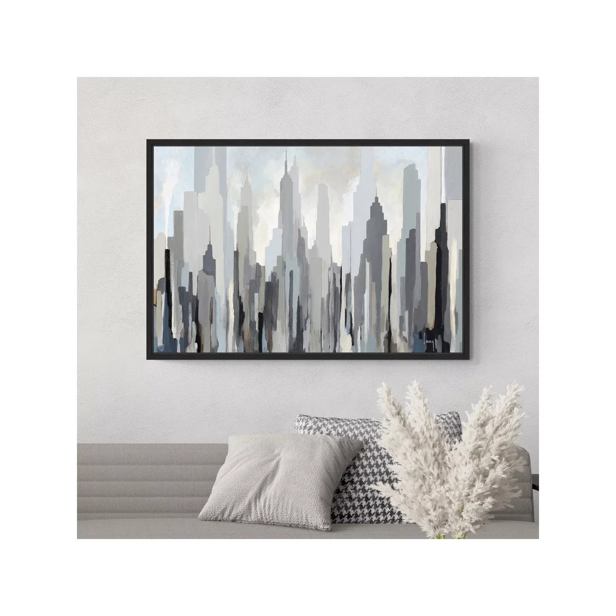 Gregory Lang - East Side Framed Canvas, 84.5 x 124.5cm, Grey – image 2