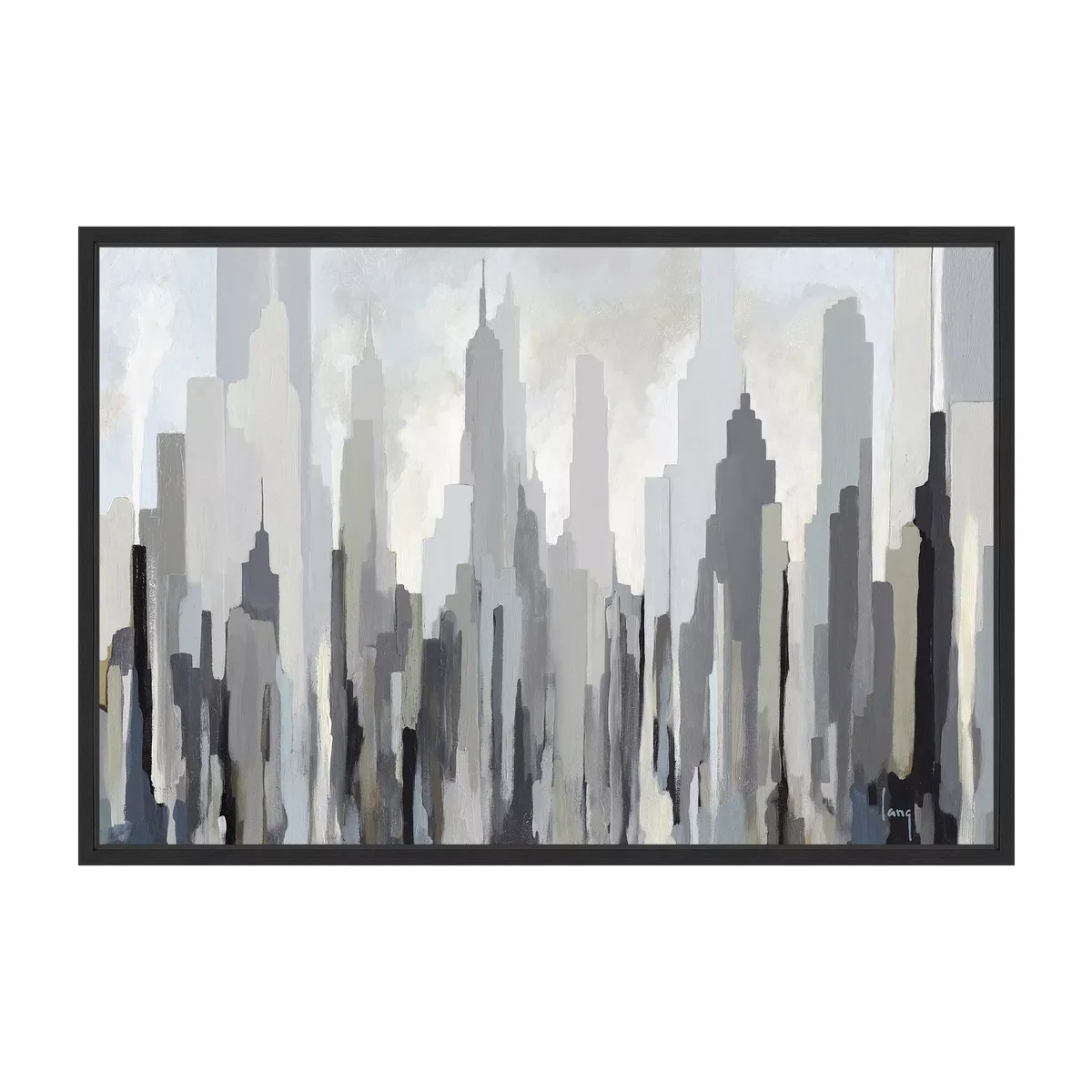 Gregory Lang - East Side Framed Canvas, 84.5 x 124.5cm, Grey – image 1