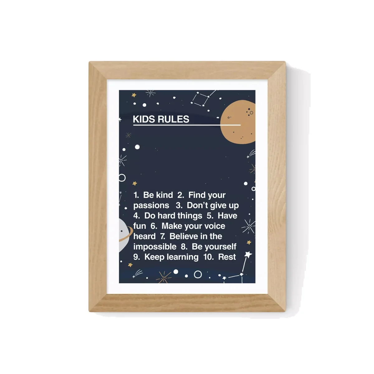 EAST END PRINTS The Native State 'Kids Rules' Framed Print