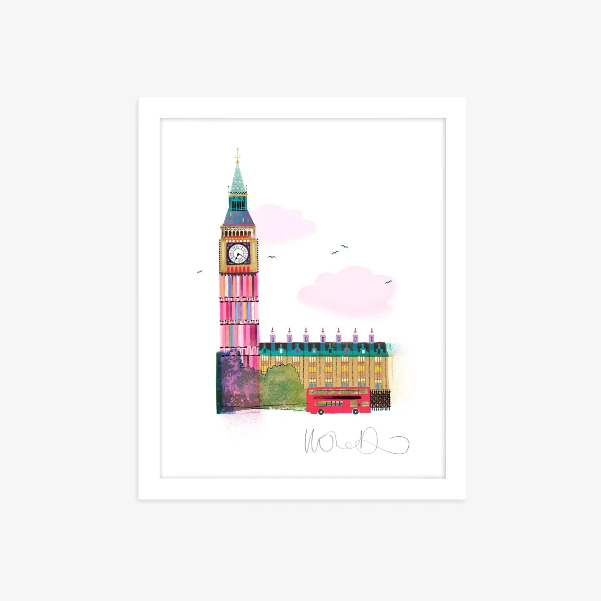 Ilona Drew - Palace of Westminster & Big Ben London Framed Print & Mount, 33.5 x 27.5cm