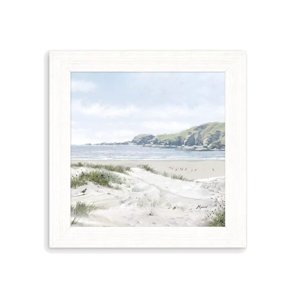 Richard Macneil - Across The Bay Framed Print, 37 x 37cm, Blue/Multi
