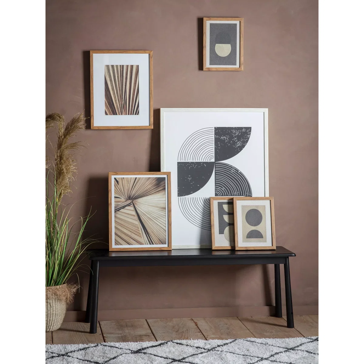 'Eclipse' - Abstract Framed Prints, Set of 3, 34 x 26.5cm, Brown – image 2