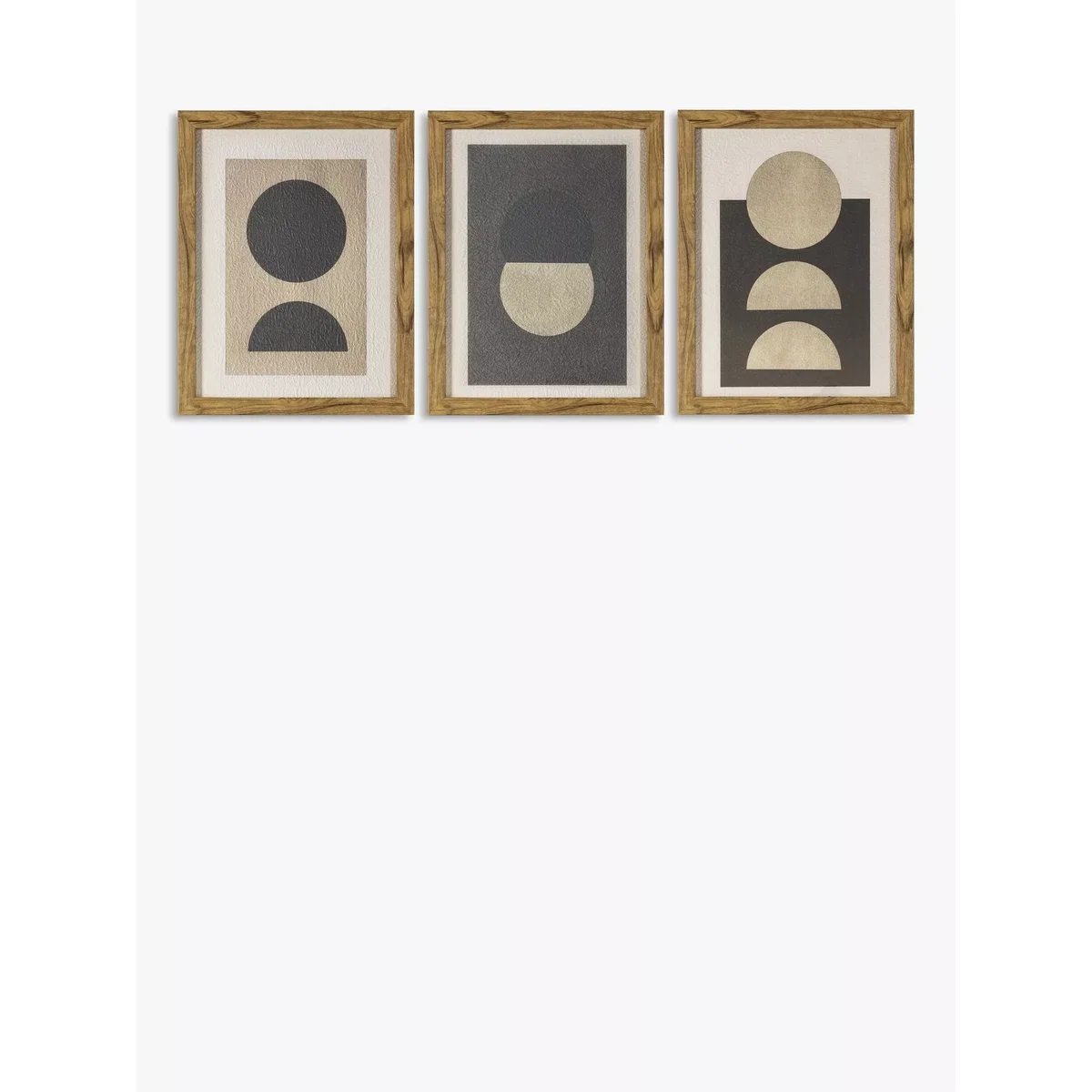 'Eclipse' - Abstract Framed Prints, Set of 3, 34 x 26.5cm, Brown – image 3