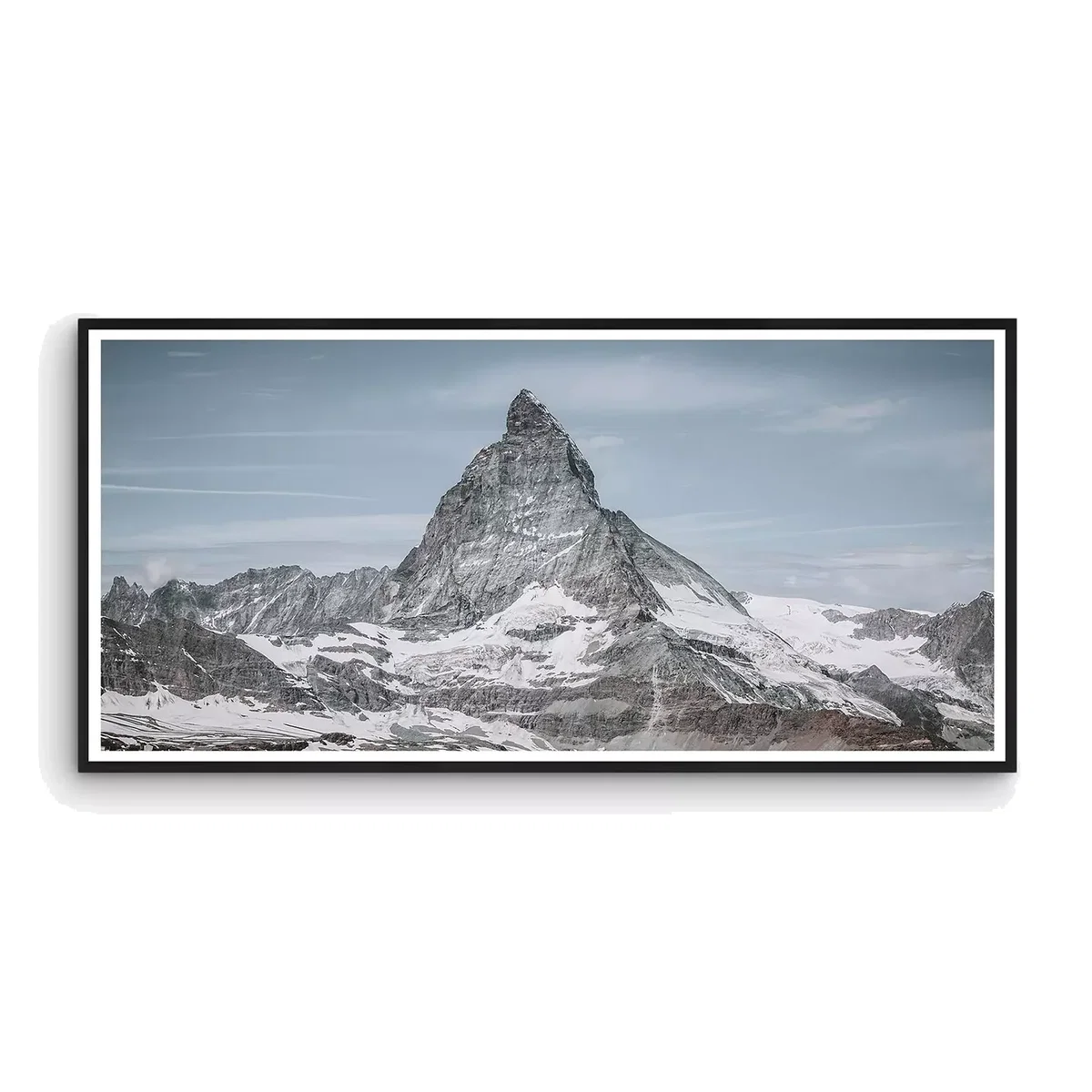 Matterhorn - Framed Print & Mount, 56 x 101.5cm, Blue/Grey – image 1