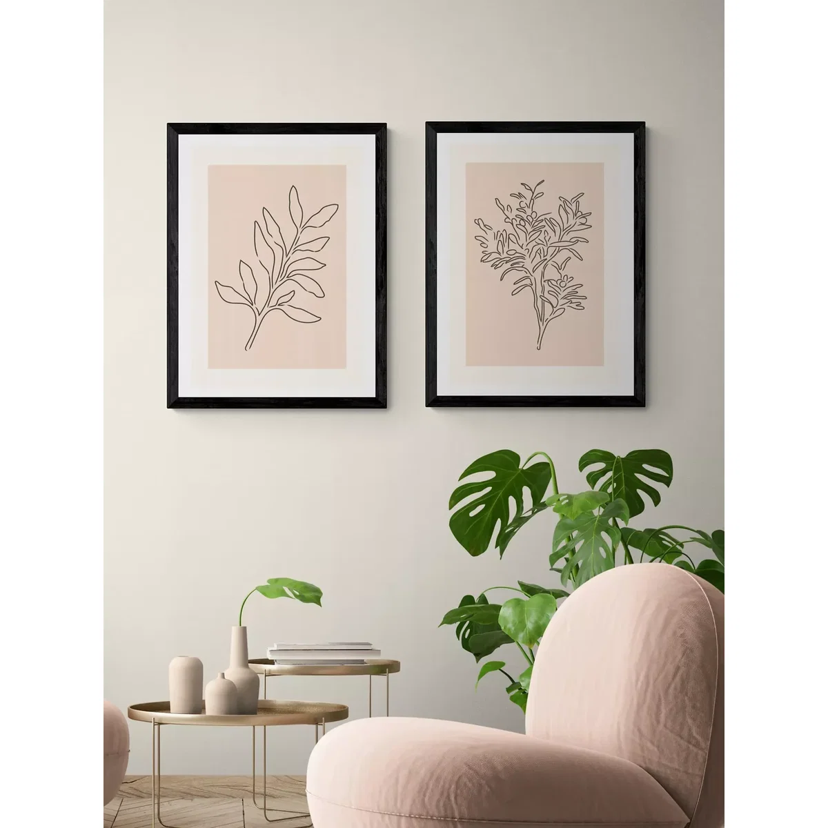 EAST END PRINTS Violet Studio 'Soft Leaves I & II' Framed Print, Set of 2 – image 2