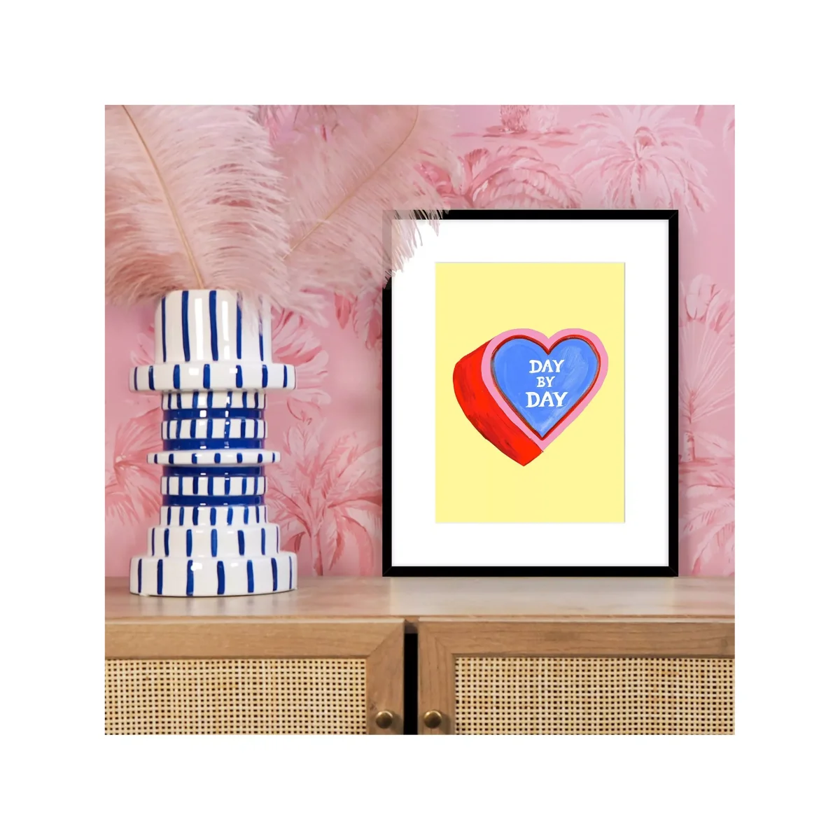 Eleanor Bowmer 'Day By Day' Framed Print & Mount, 52 x 42cm, Yellow/Multi – image 2