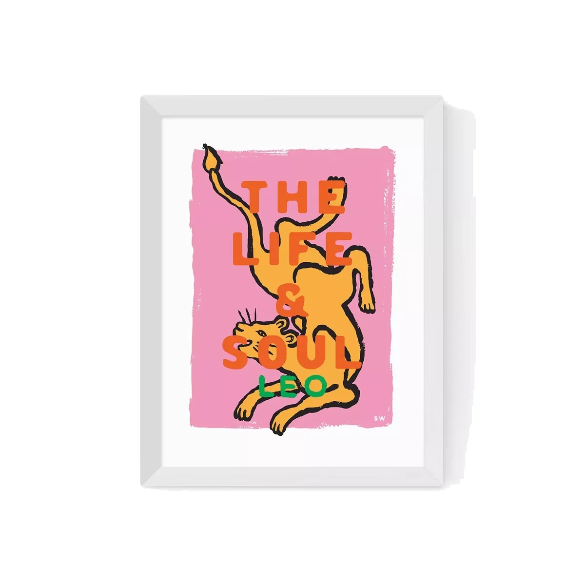 EAST END PRINTS Sophie Ward 'Leo The Life and Soul' Framed Print