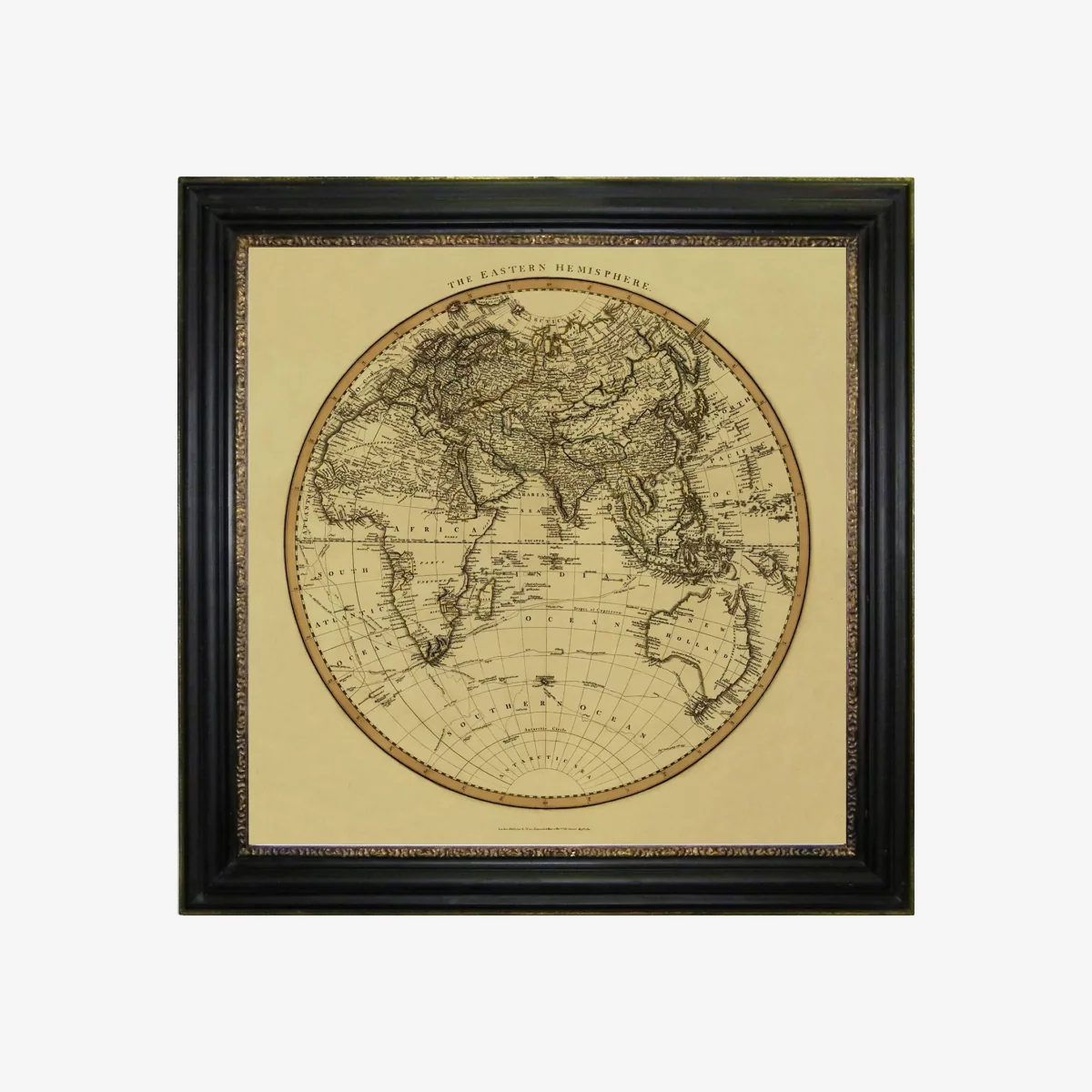 Vintage Maps Collection - Eastern Hemisphere Framed Print, 91 x 91cm