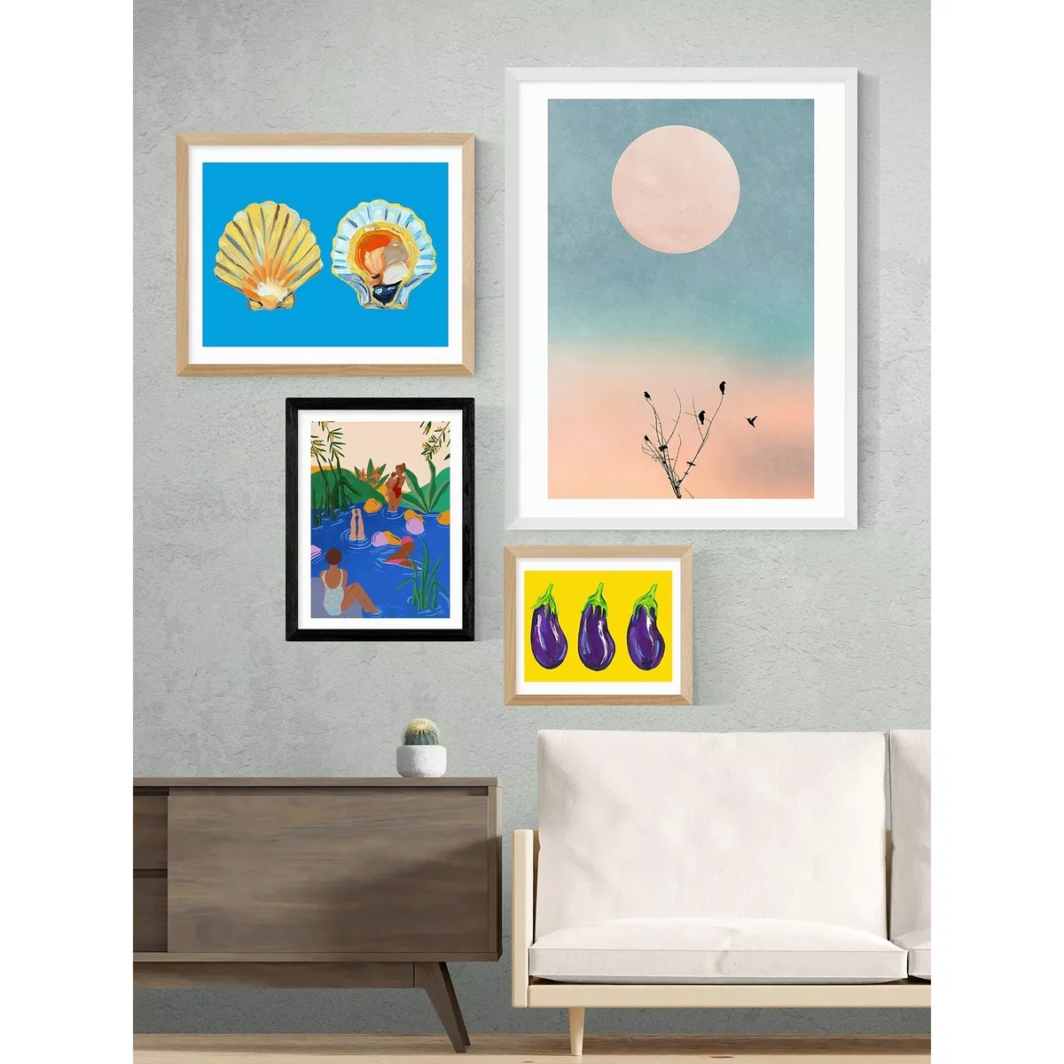 EAST END PRINTS Sifa Mustafa 'Wild Swimming' Framed Print – image 2