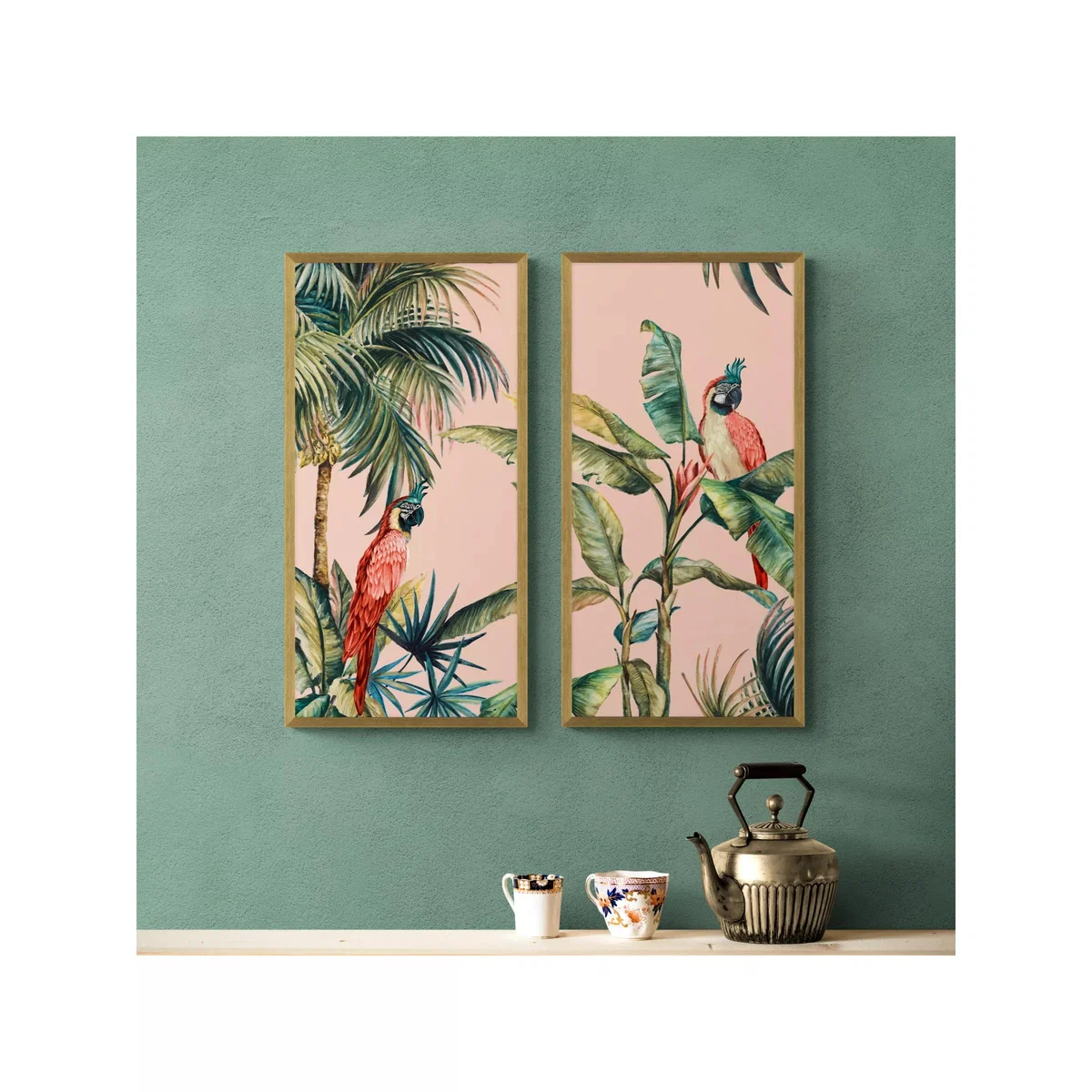 Eva Watts - 'Tropica II' Framed Prints, Set of 2, 82 x 42cm, Green/Multi – image 2