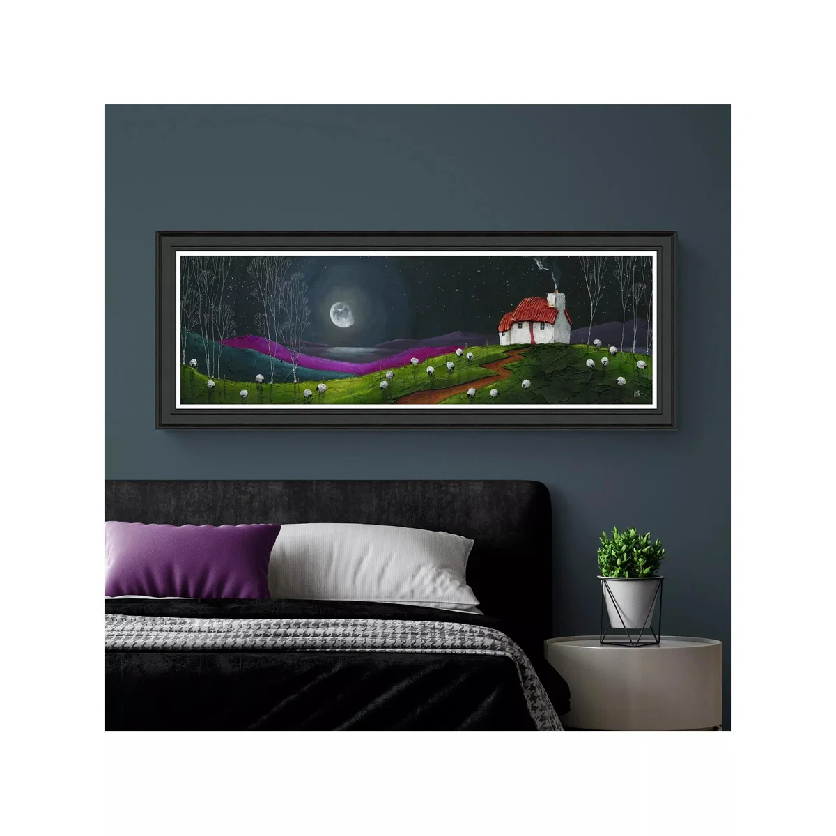 John Lewis Geoff Beckett 'Dreaming' Framed Print, 49 x 129cm, Purple/Green – image 2