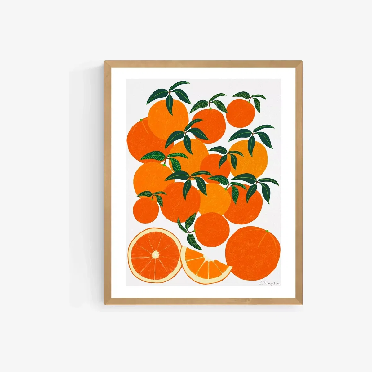 Leanne Simpson - 'Orange Harvest' Framed Print, 52 x 42cm, Orange – image 1