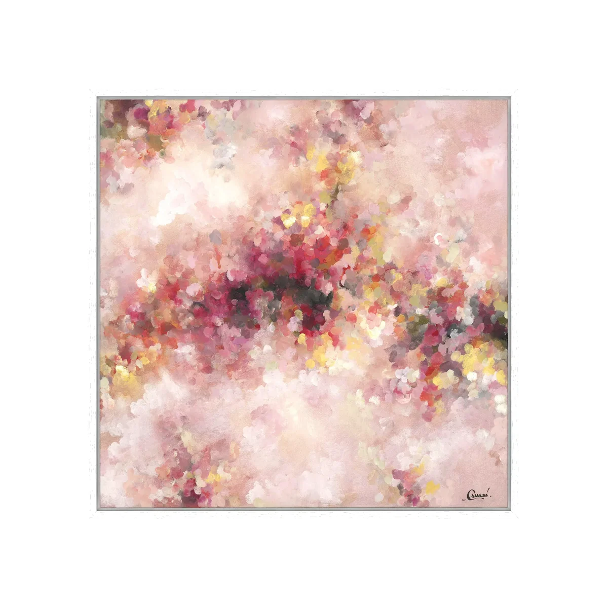Maria Esmar - 'Roses' Abstract Canvas Print, 104 x 104cm, Pink – image 1
