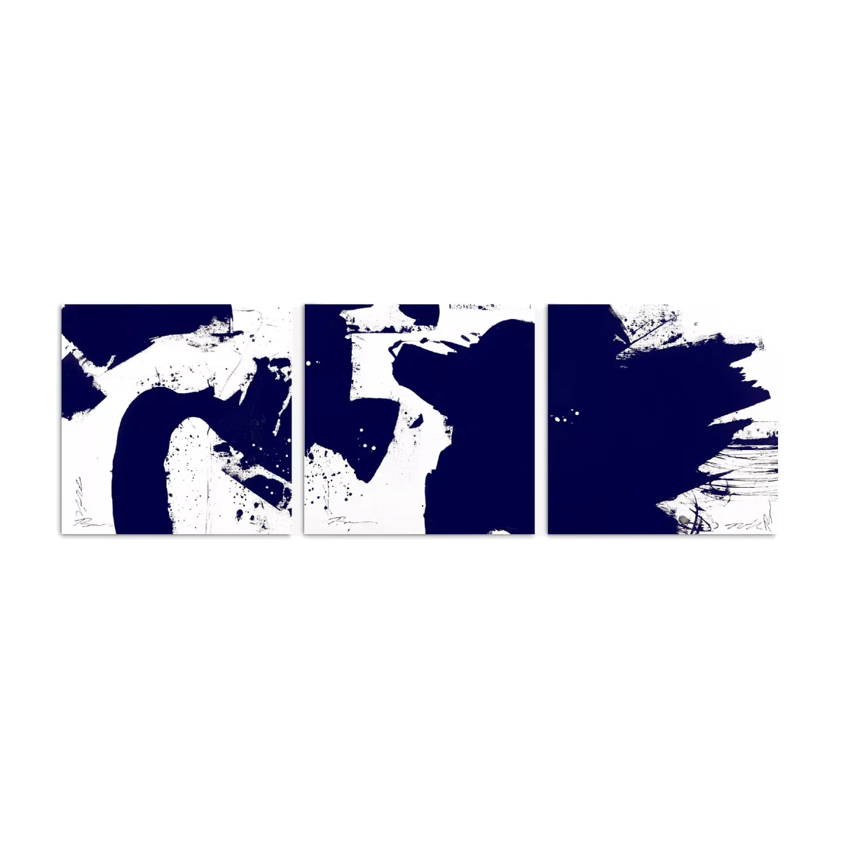 Natasha Barnes - 'Bold Salute' Canvas Print, Set of 3, 50 x 50cm, Blue