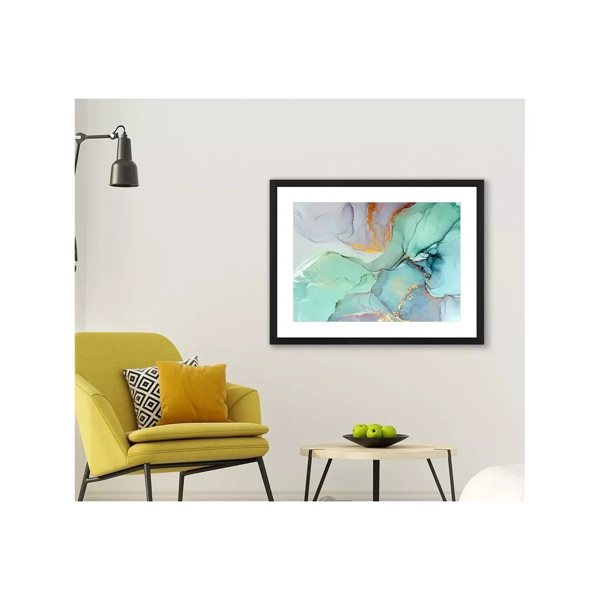 Marble 1 - Framed Print & Mount, 66 x 86cm, Green – image 4
