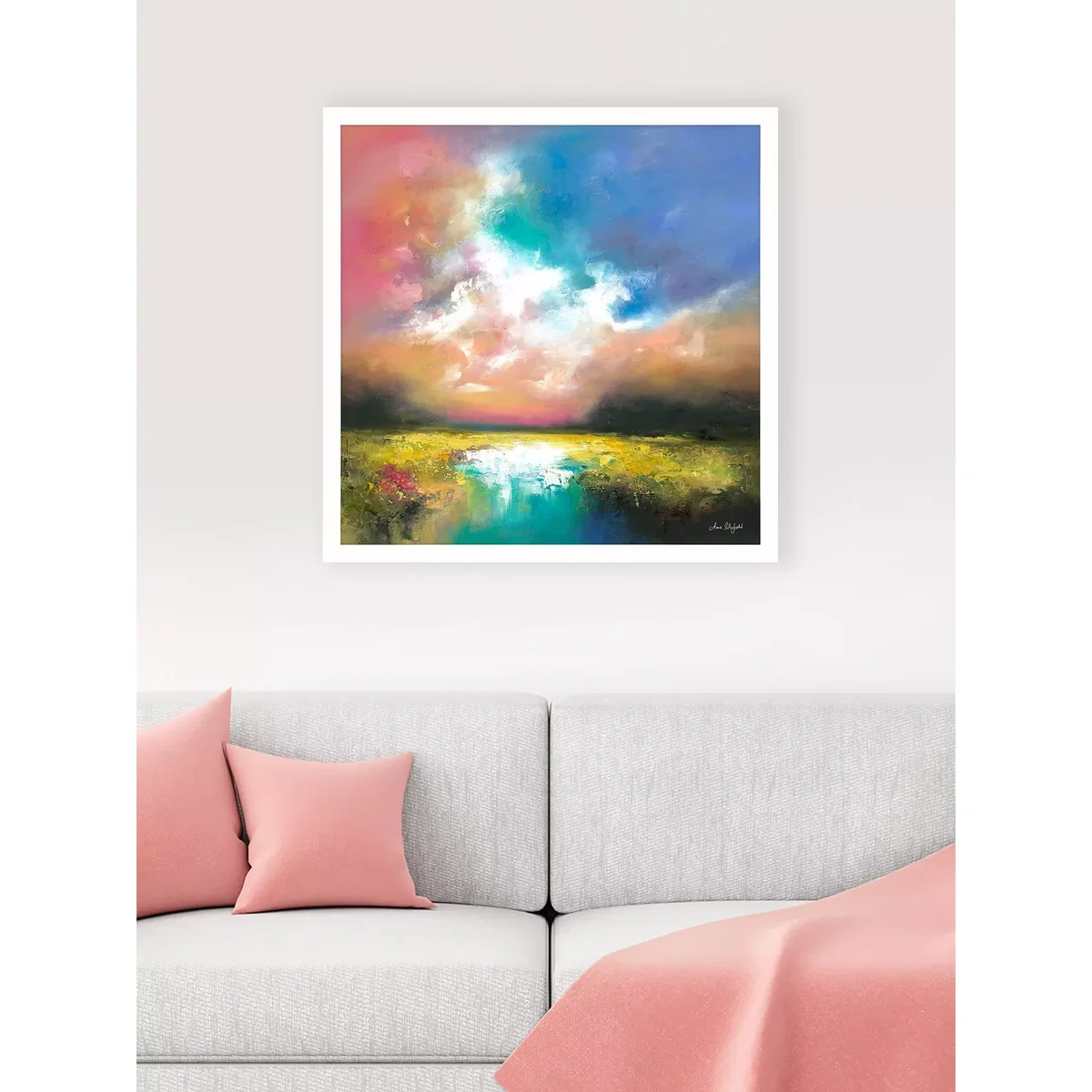 Anna Schofield - 'Magical' Landscape Framed Print, 74.5 x 74.5cm, Blue/Multi – image 2