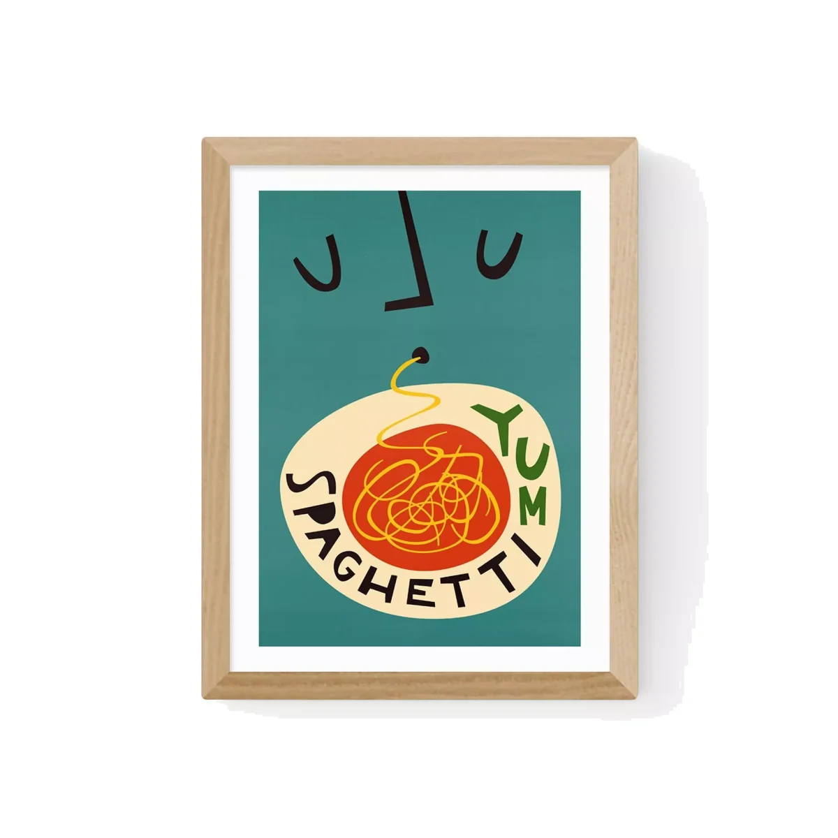 EAST END PRINTS Fox & Velvet 'Yum Spaghetti' Framed Print – image 1