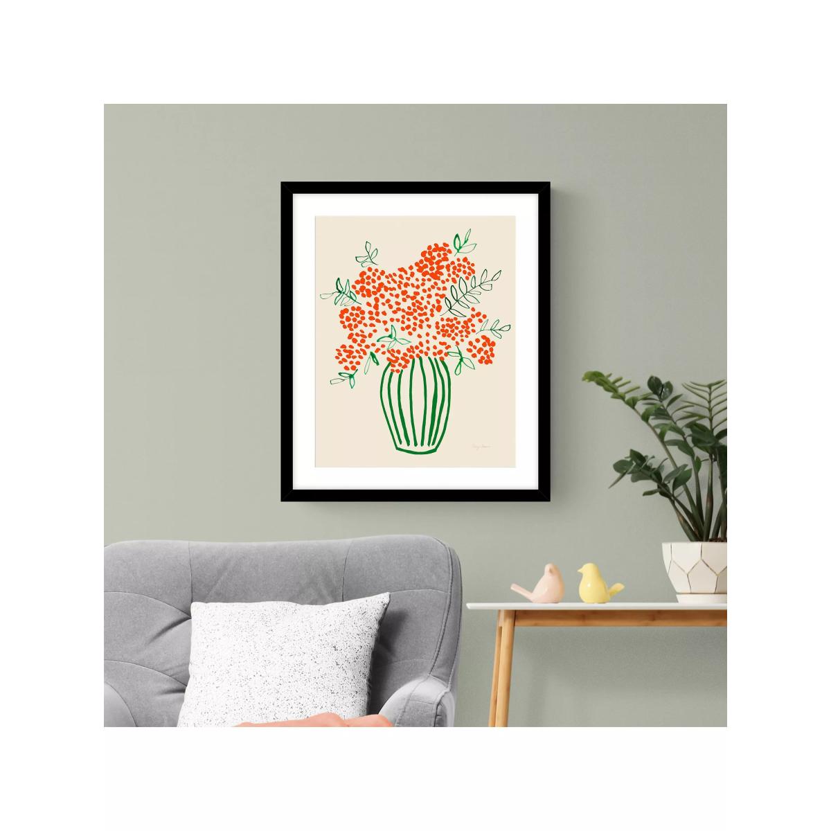 John Lewis Lucy Deaner 'Tall Vase of Orange Berries' Framed Print & Mount, 63.5 x 53.5cm, Orange – image 2