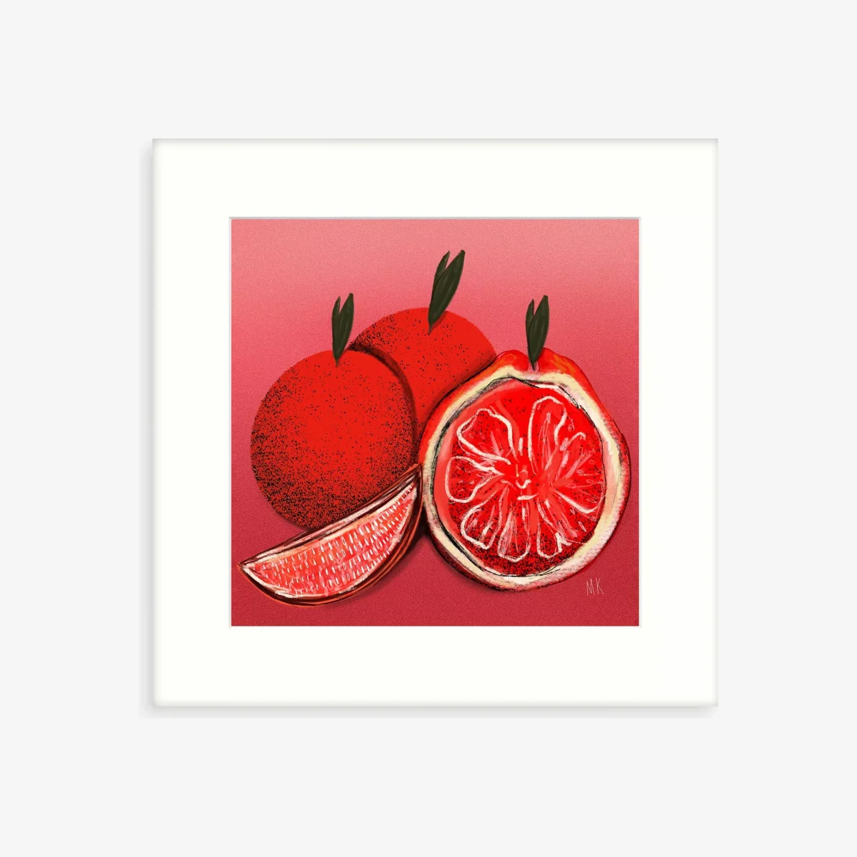 Meera Knowles - 'Orange' Framed Canvas Print, 43.5 x 43.5cm, Red – image 1