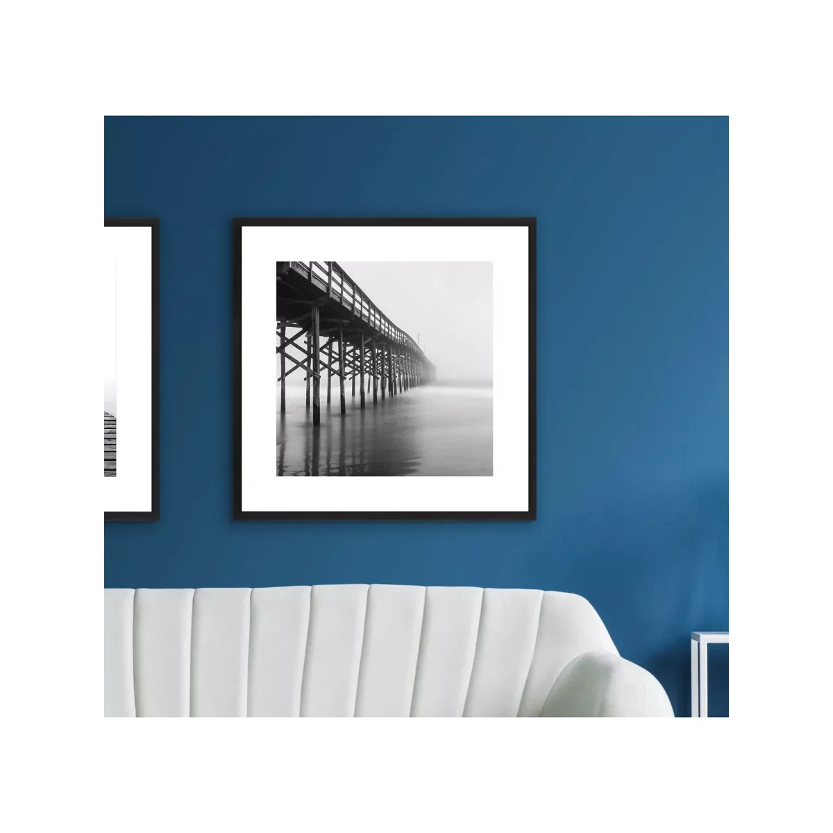 Pier 2 - Framed Print & Mount, 56 x 56cm, Black/White – image 4