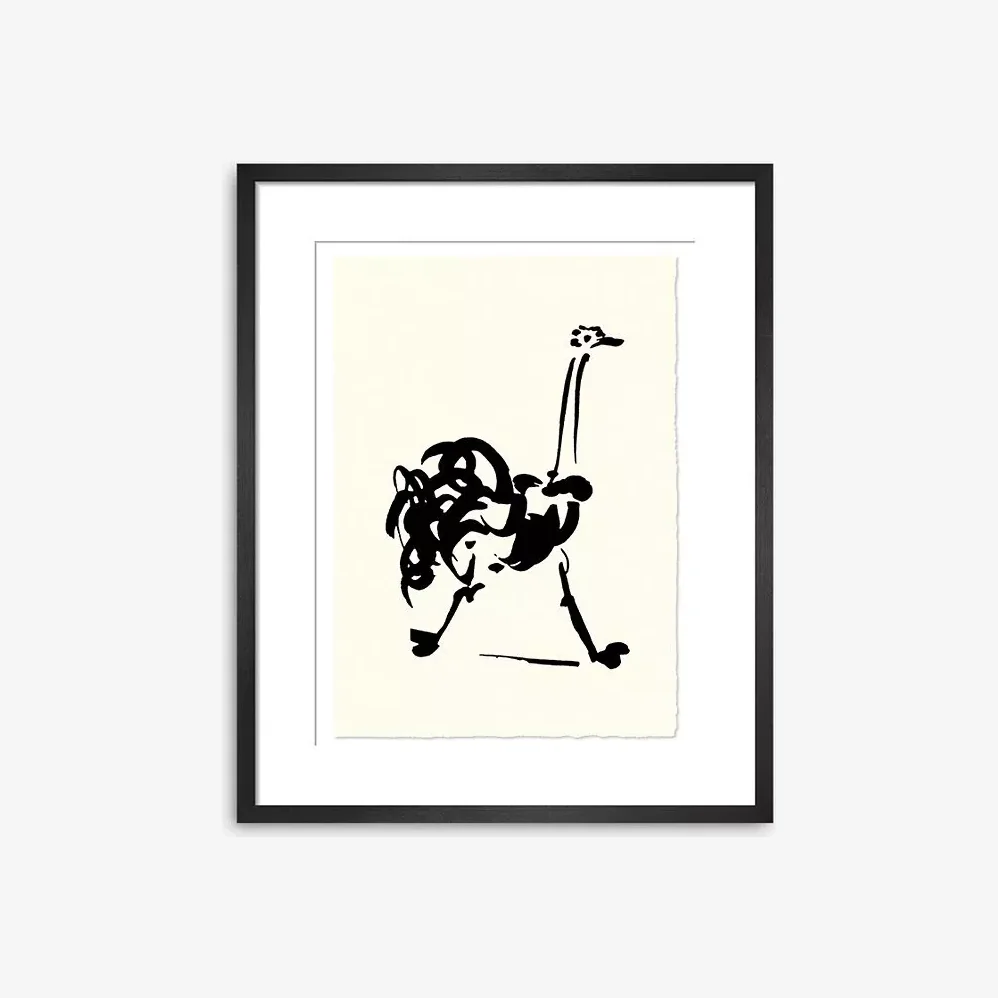 Pablo Picasso - 'Autruche' Ostrich Framed Print, 47 x 37cm, Black/White