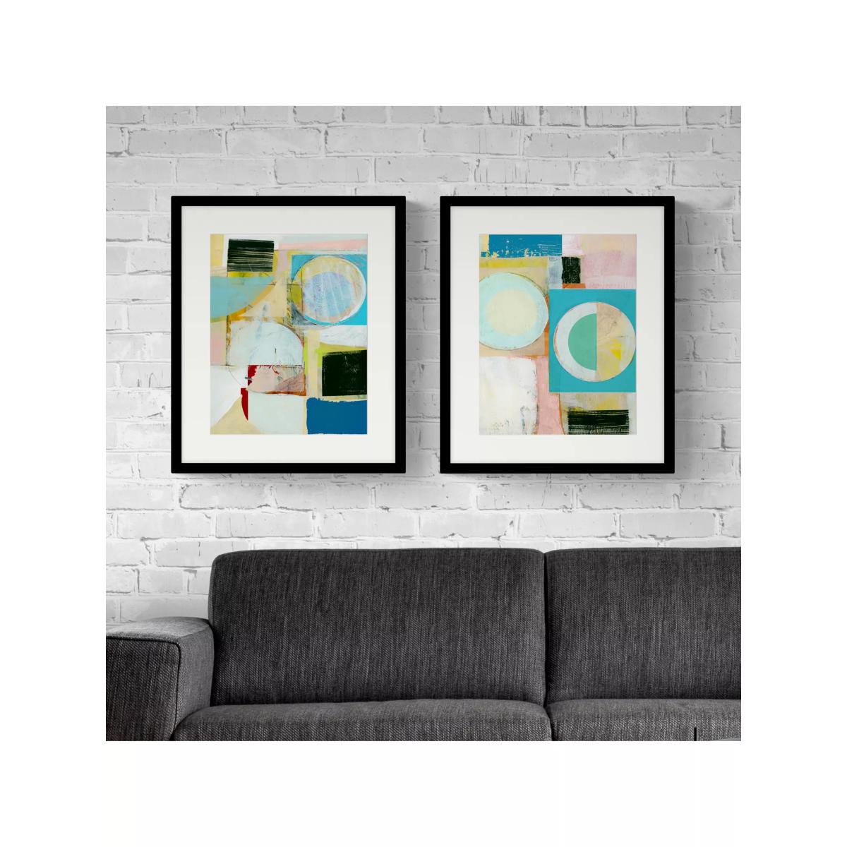 Cartissi Studio - 'City Gridlock' Framed Print & Mount, Set of 2, 63.5 x 53.5cm, Blue – image 2