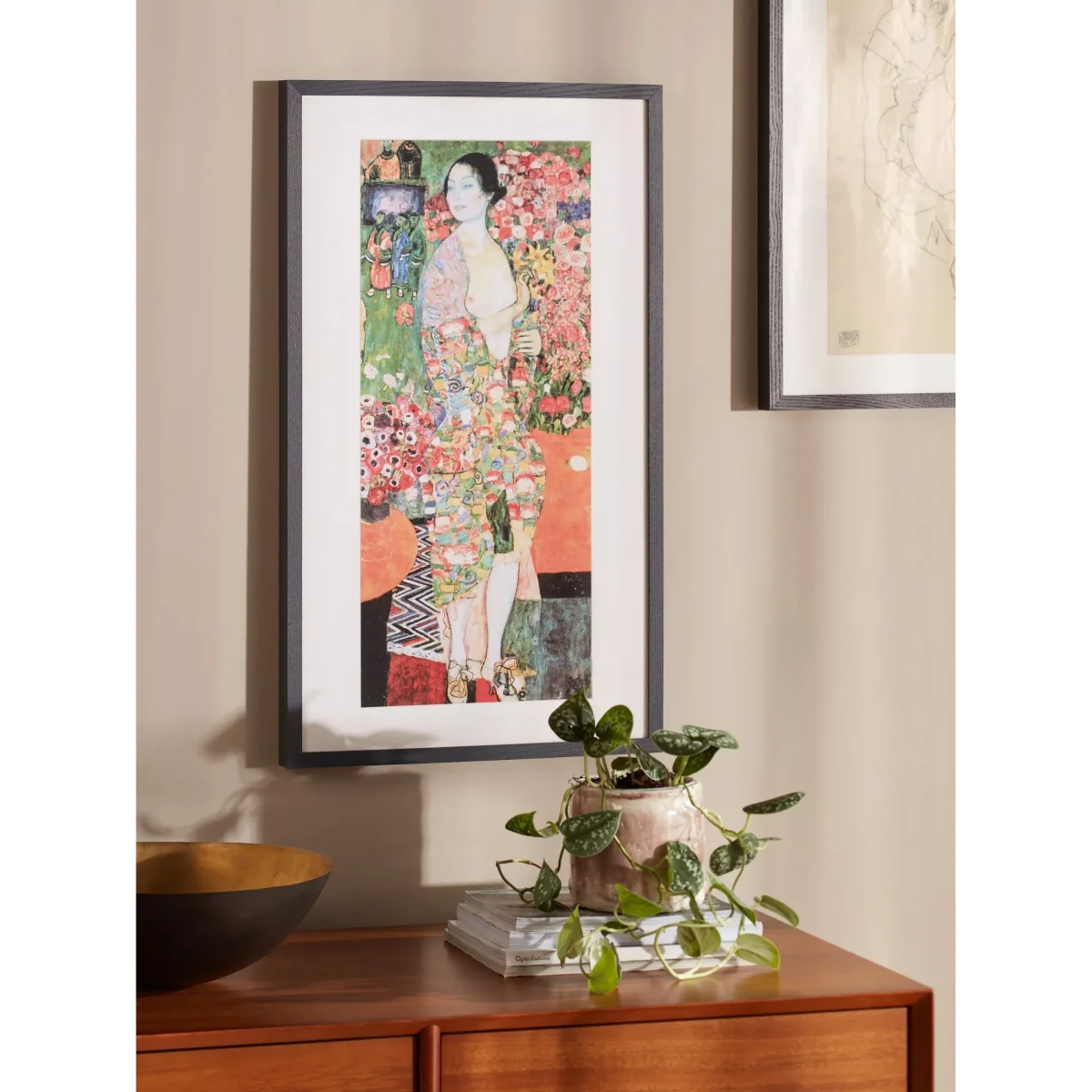 Gustav Klimt - 'The Dancer' Framed Print & Mount, 70 x 40cm, Multi – image 2