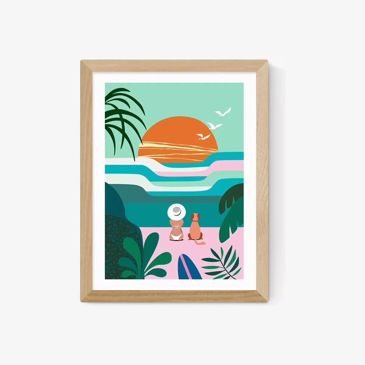 EAST END PRINTS Rachel Lee 'Sun Flock' Framed Print