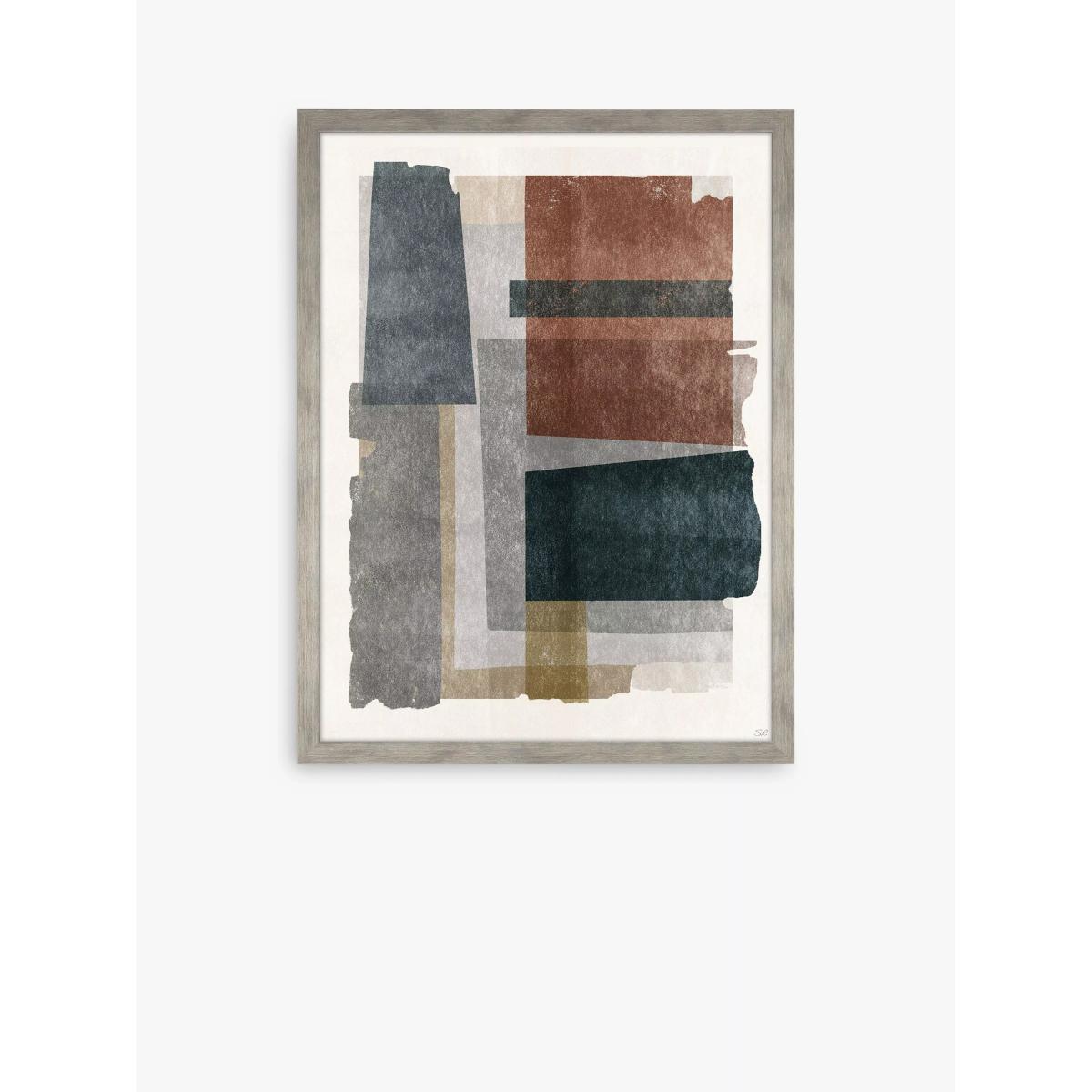 John Lewis Sabrina Roscino 'Skimming Shapes' Framed Print, Set of 2, 60 x 30cm, Blue/Multi – image 2