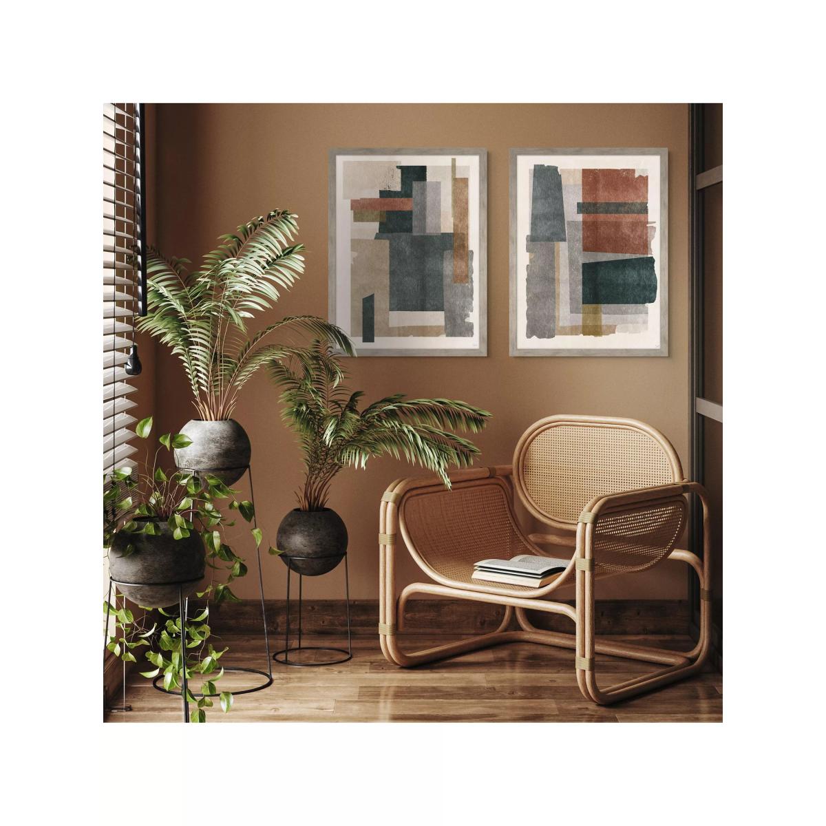 John Lewis Sabrina Roscino 'Skimming Shapes' Framed Print, Set of 2, 60 x 30cm, Blue/Multi – image 4