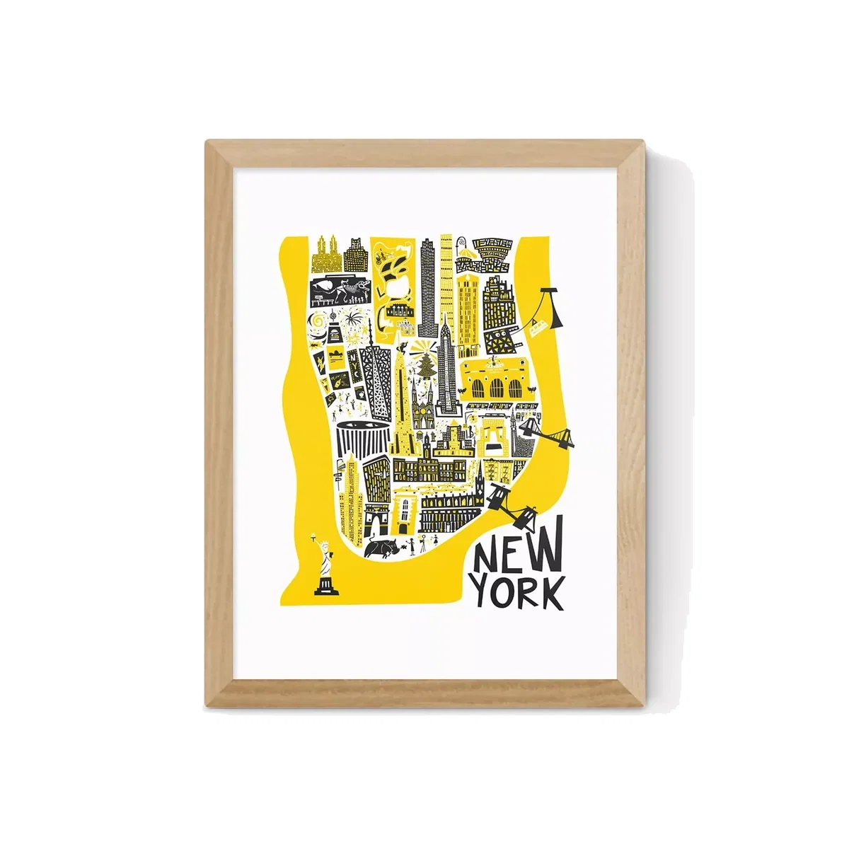 EAST END PRINTS Fox & Velvet 'New York Map' Framed Print