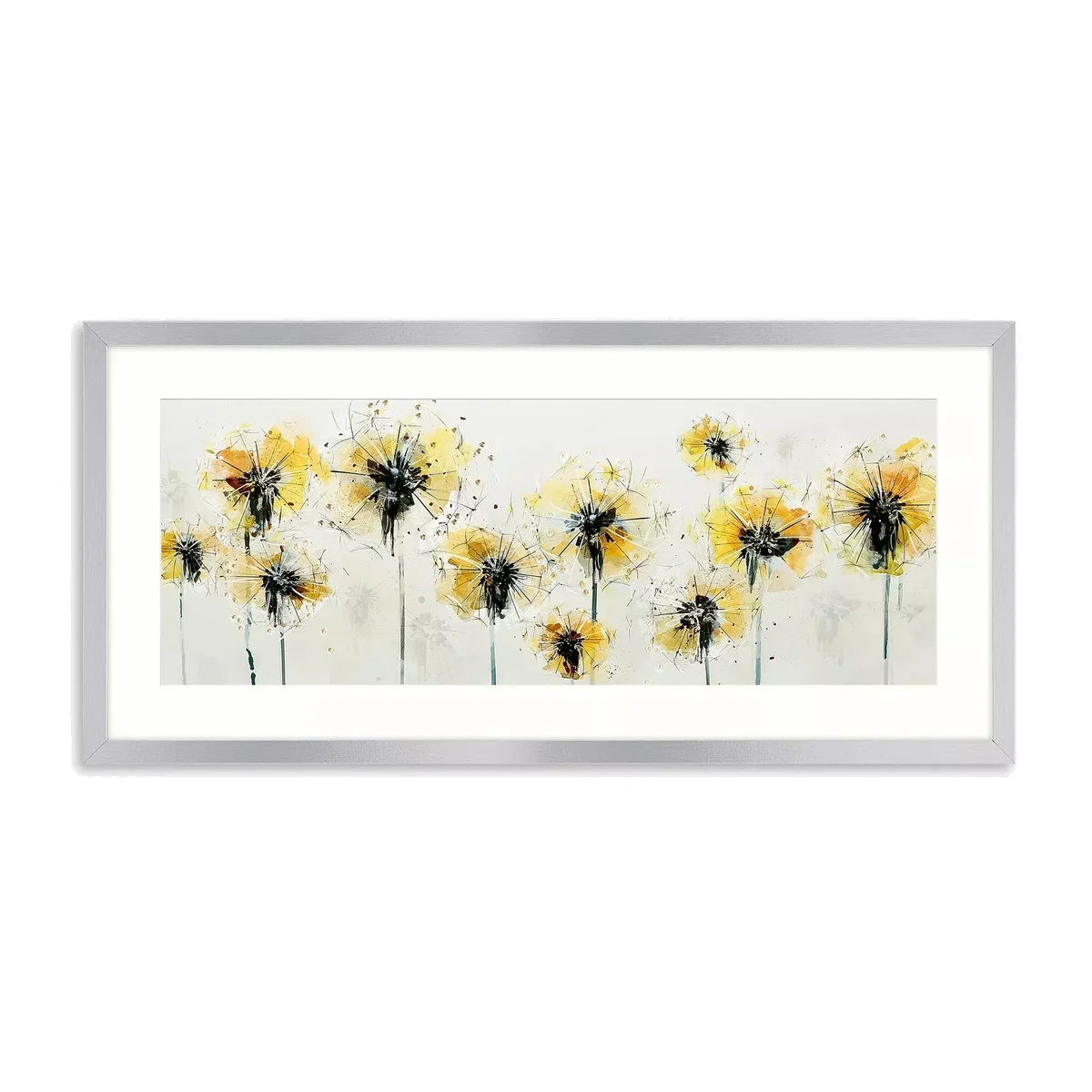 Green Lili - Fields Of Gold Framed Print & Mount, 49.5 x 104.5cm, Yellow/Multi – image 1