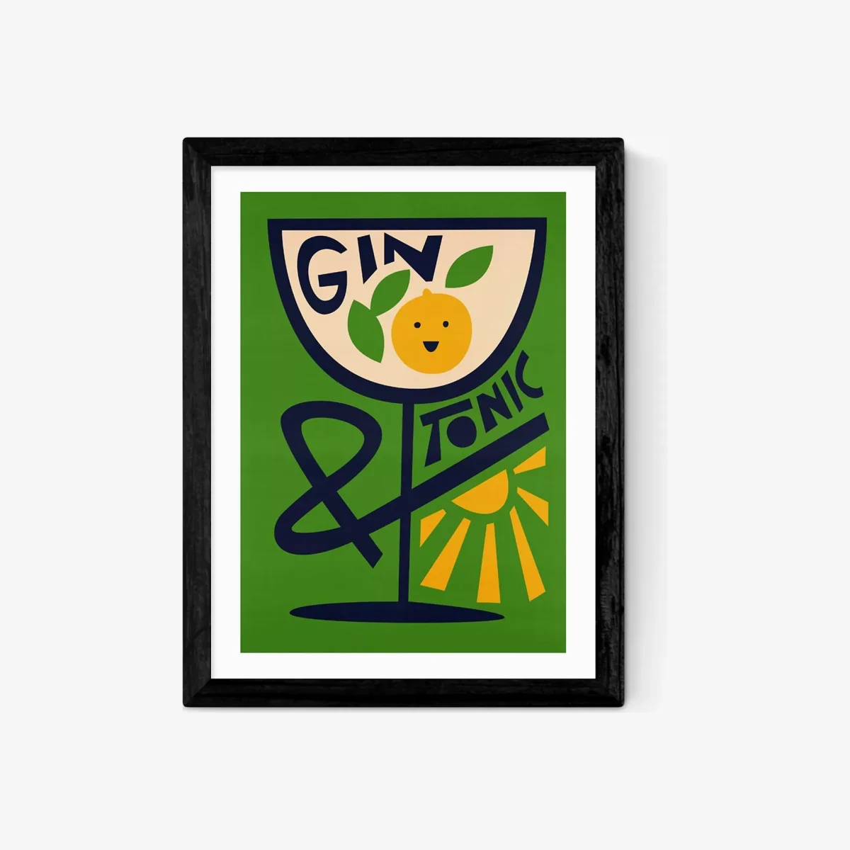 EAST END PRINTS Fox & Velvet 'Gin & Tonic' Framed Print – image 1