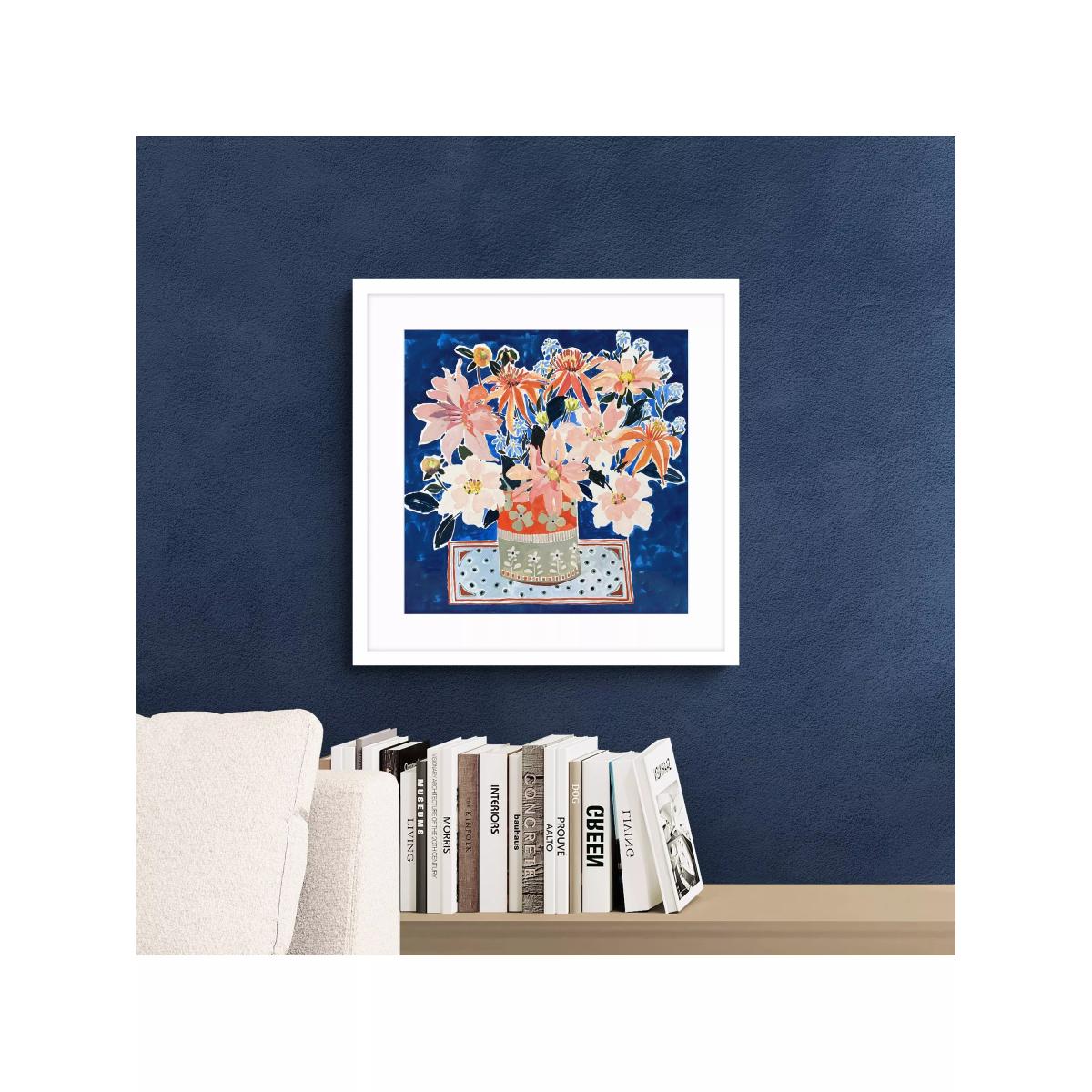 John Lewis Emma Burnett 'Pot Vase' Framed Print & Mount, 61.5 x 61.5cm, Blue/White – image 2