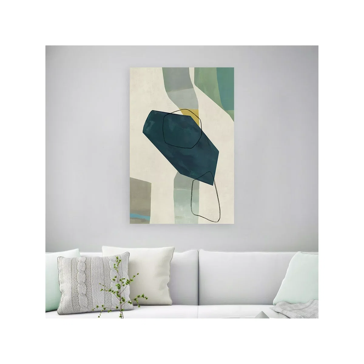 PI Studio - 'Mid-Century' Abstract Canvas Print, 90 x 60cm, Green/Multi – image 2