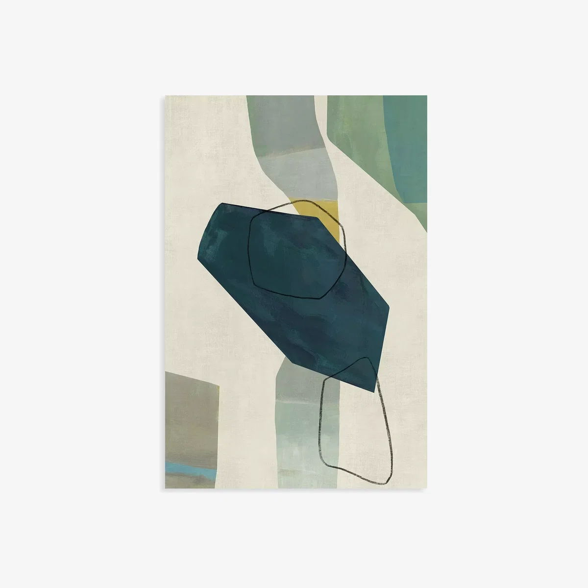 PI Studio - 'Mid-Century' Abstract Canvas Print, 90 x 60cm, Green/Multi – image 1