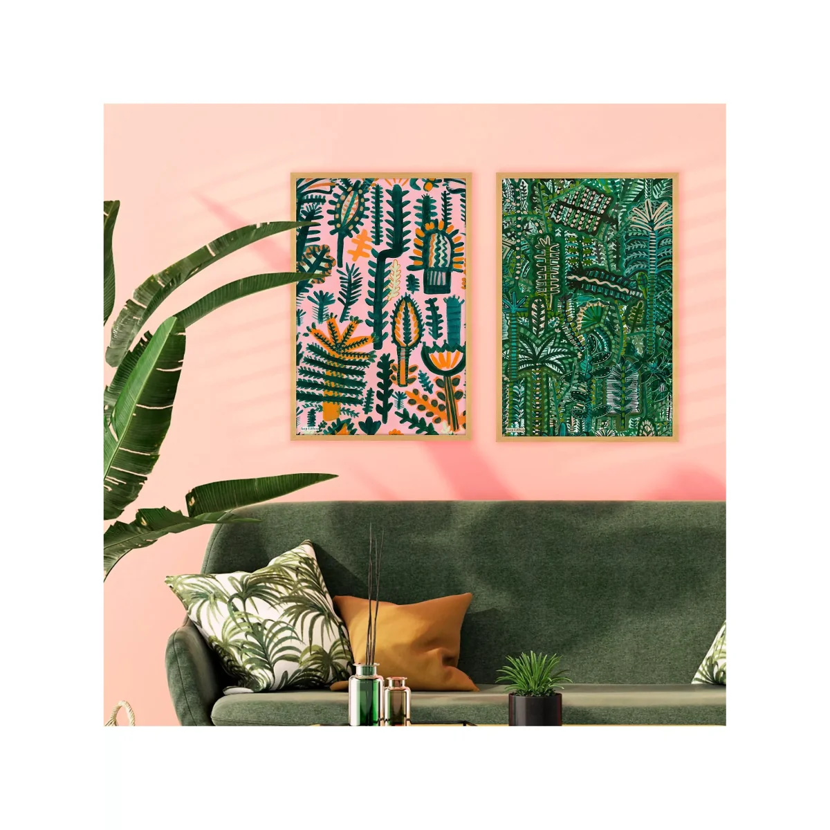Lucy Tiffney - 'Penang' Framed Print, 62 x 42cm, Green/Multi – image 2