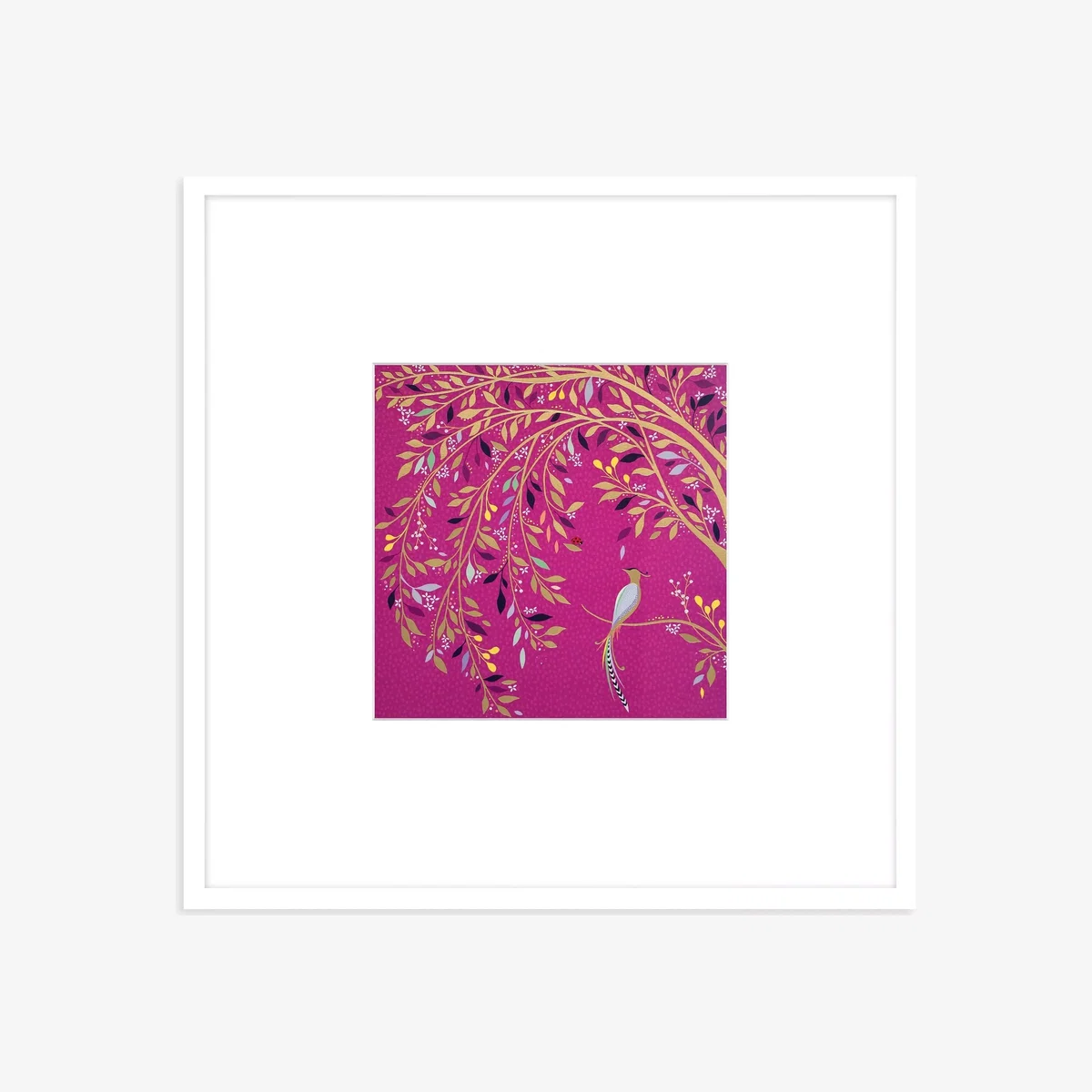 Sara Miller - 'Songbird' Framed Print & Mount, 52 x 52cm, Pink – image 1