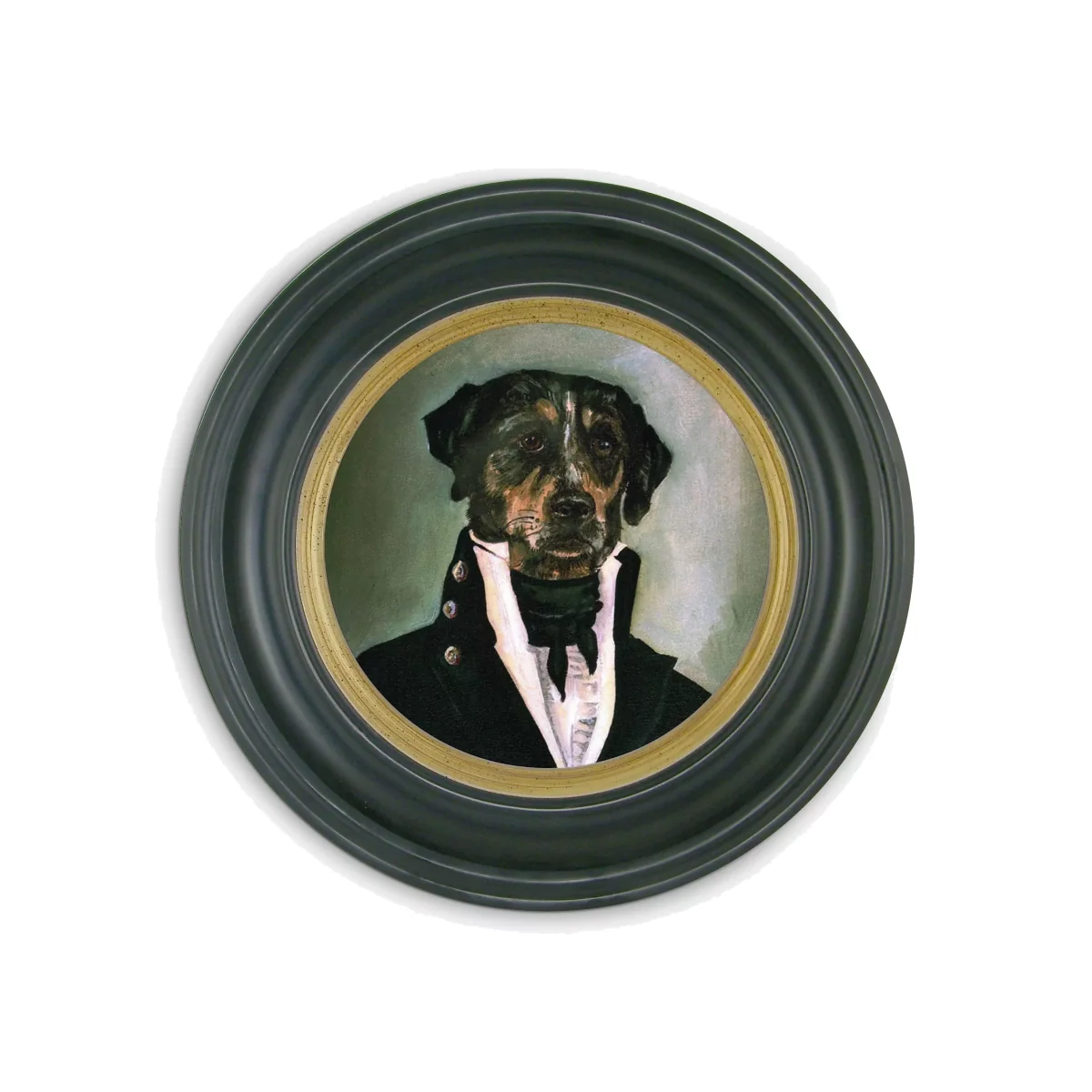 Herbert Thomas - Round Framed Canvas, 43cm, Black/Multi