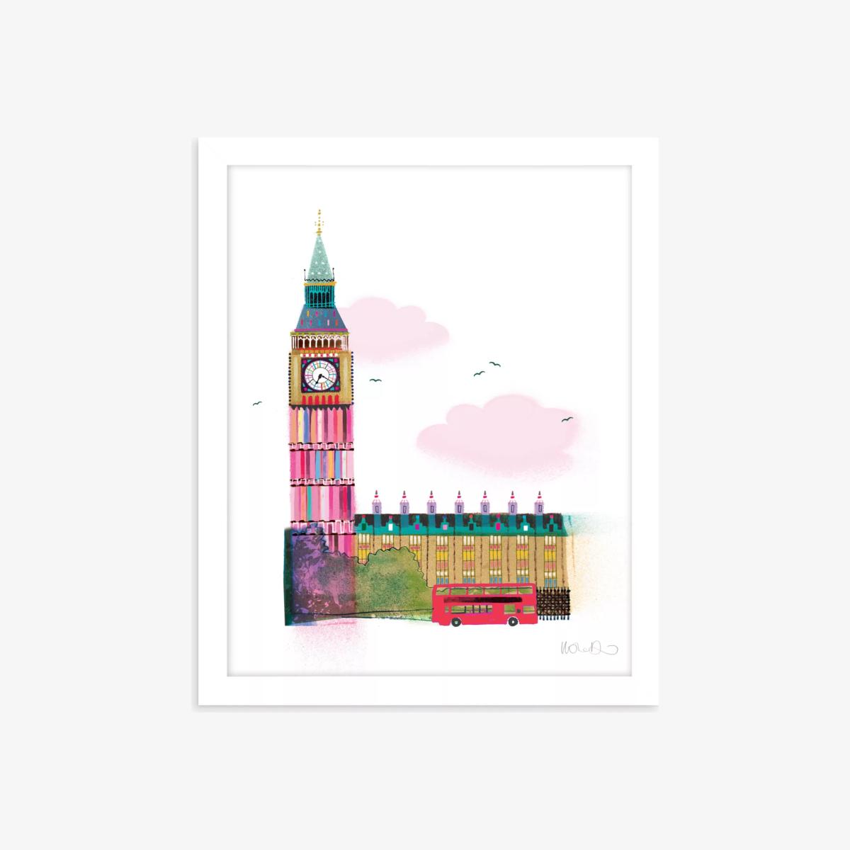 Ilona Drew - 'Big Ben' London Framed Print, 26 x 32cm, Multi