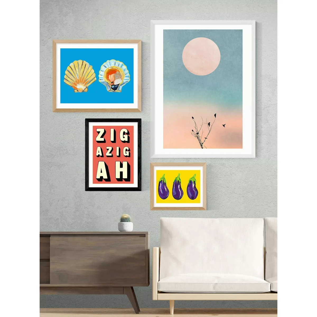 EAST END PRINTS Indieprints 'Zig-Azig-Ah' Framed Print – image 2