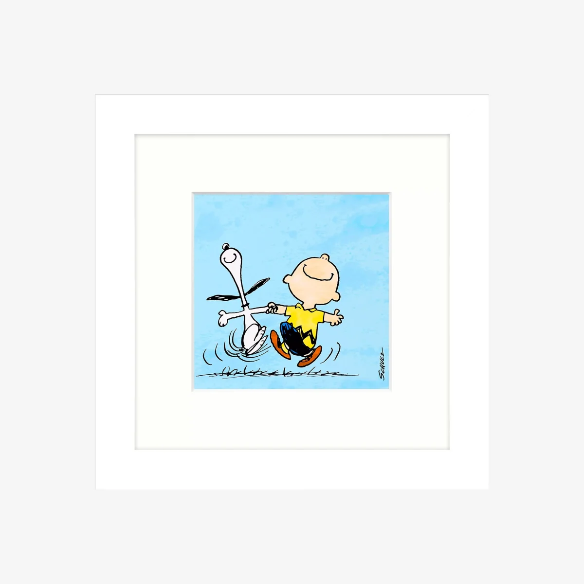 Peanuts - Snoopy and Charlie Brown, Framed Print, 23 x 23cm
